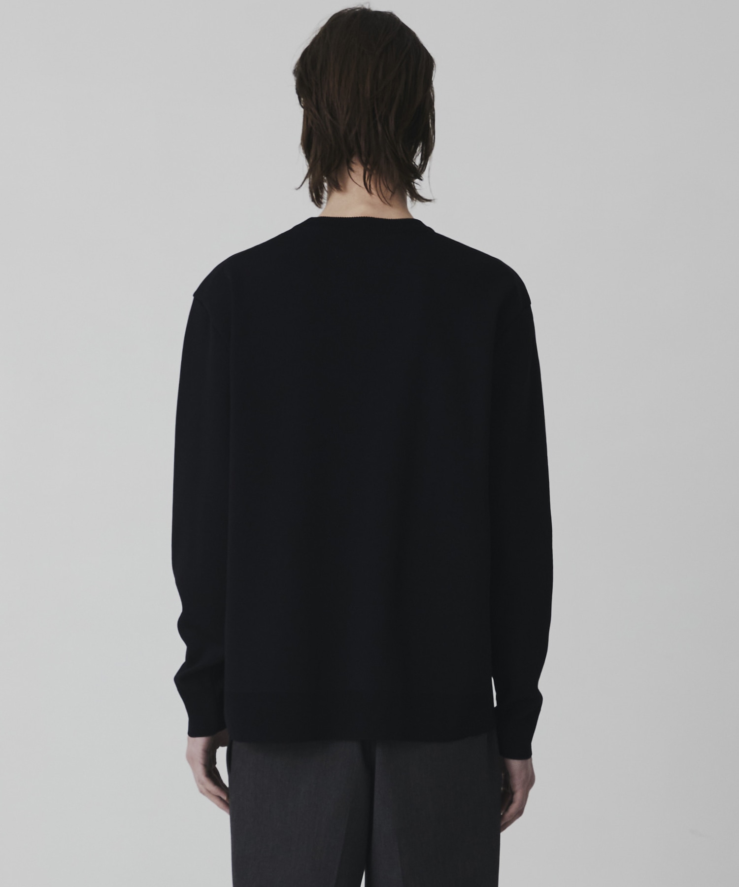 18G サーブルストレッチクルーネックニット