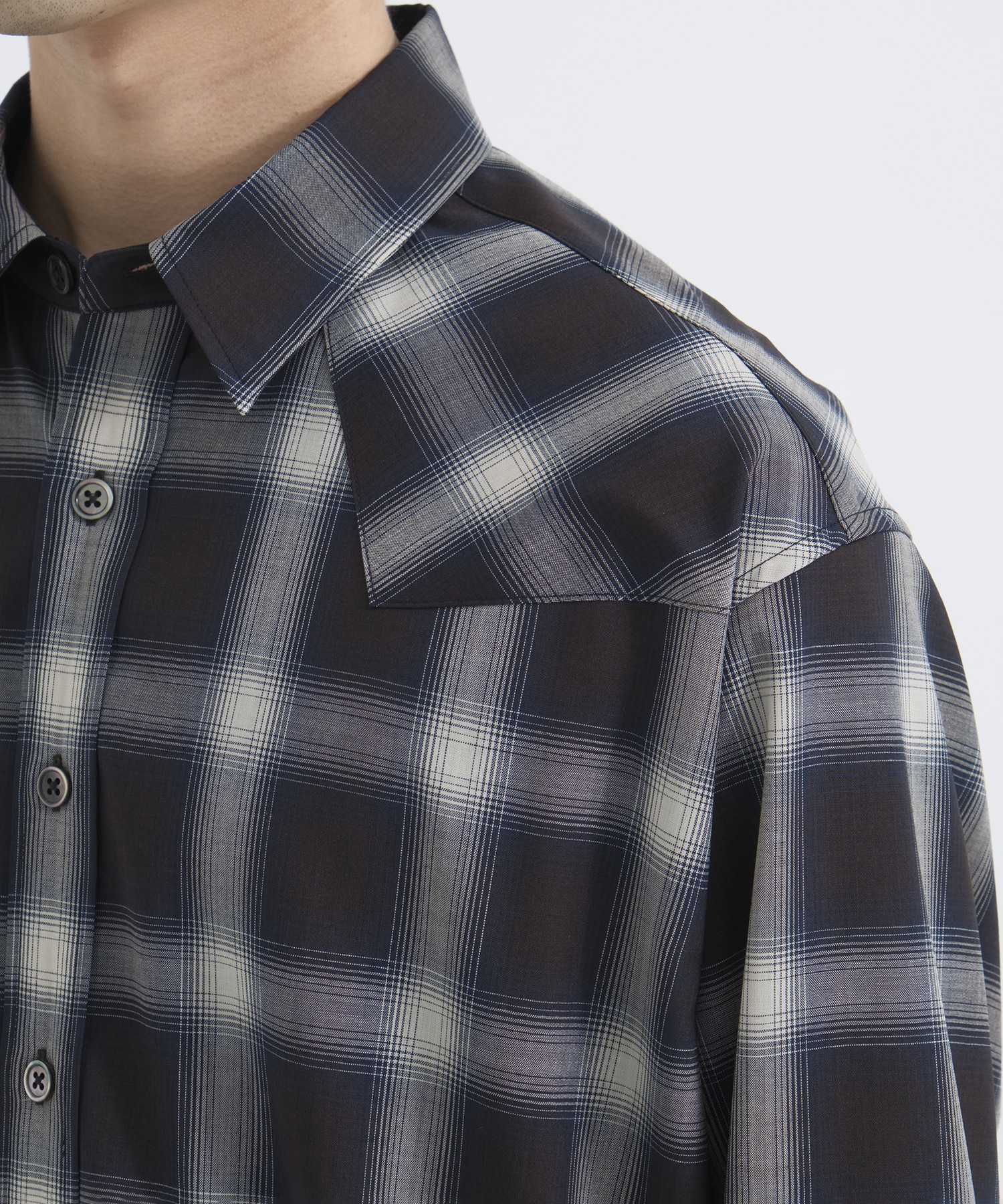 ウールオンブレチェック ウエスタンシャツ