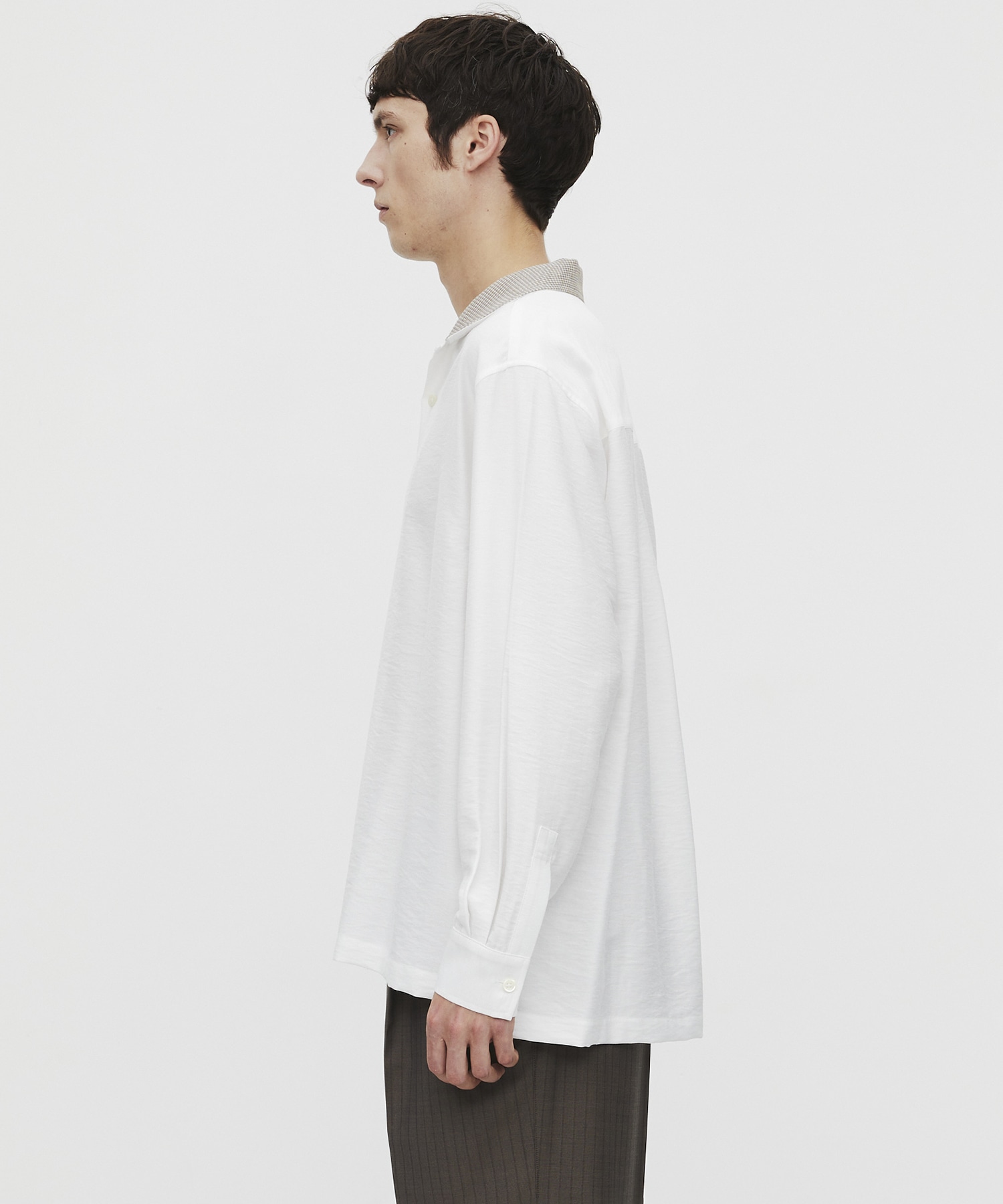 〈再入荷なし〉TWEED COLLER ロングスリーブシャツ