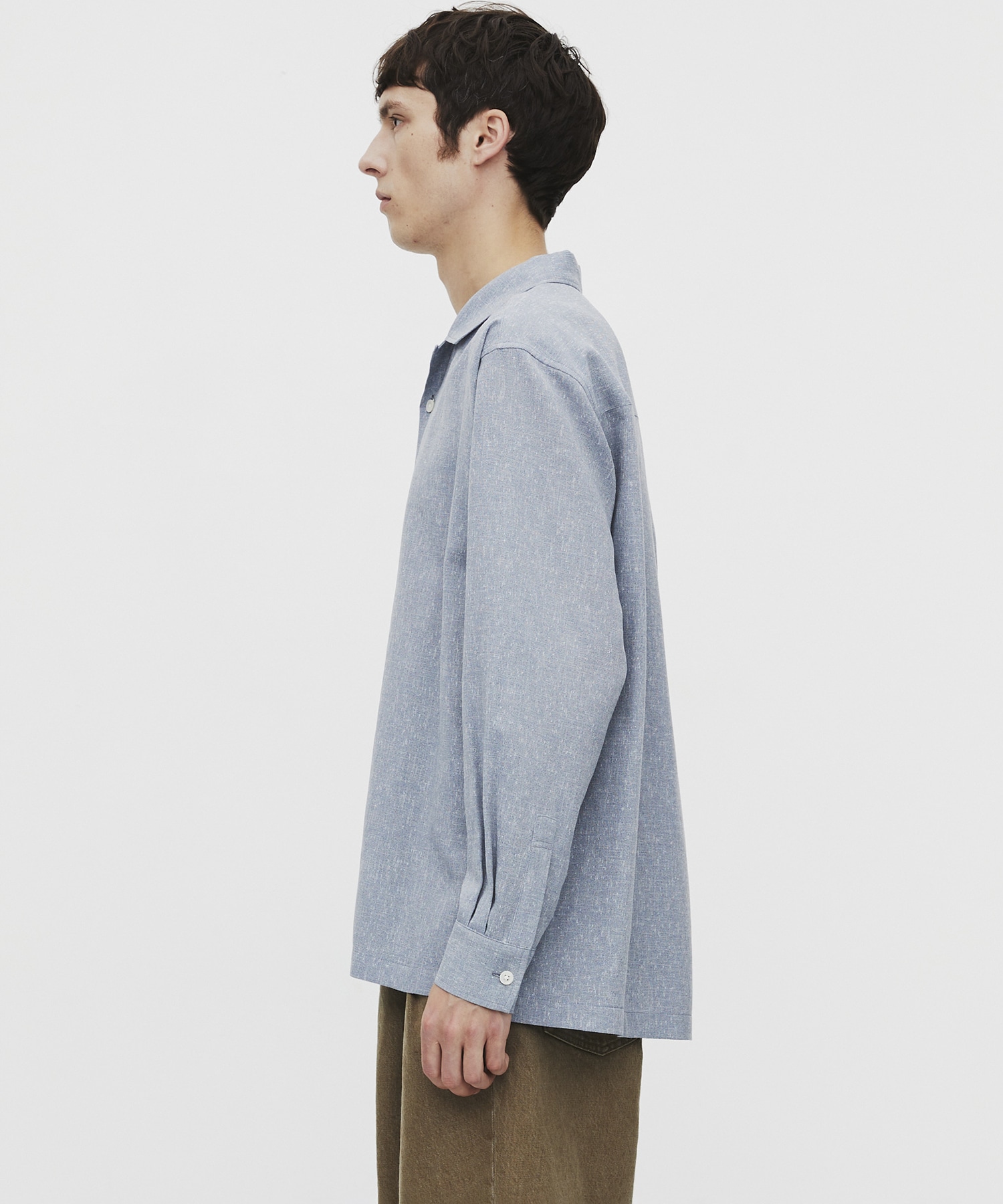 〈再入荷なし〉TWEED COLLER ロングスリーブシャツ