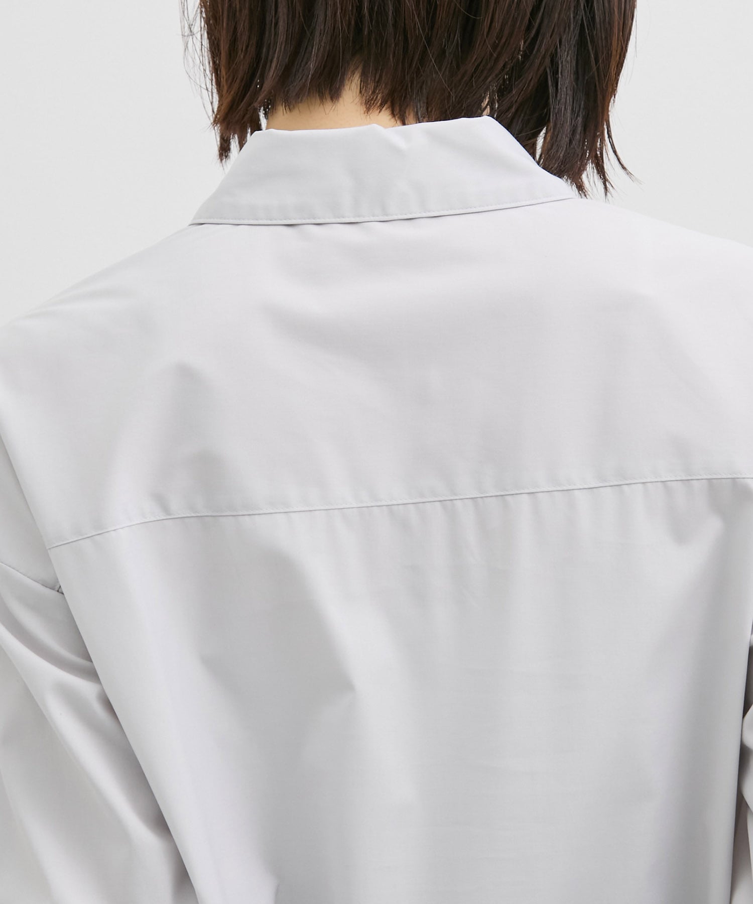 シャンブレーチュールコンビシャツ