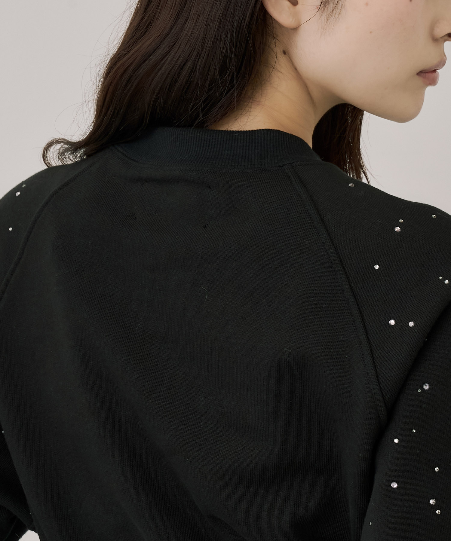 ラインストーンショートプルオーバー