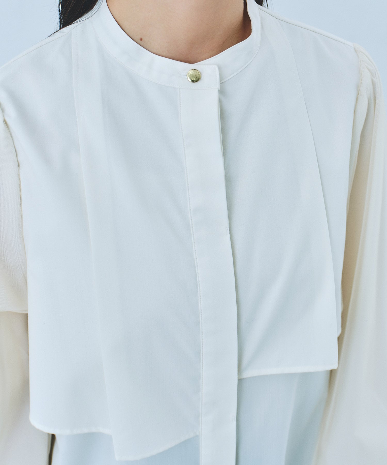 アシメ袖チュールブラウス