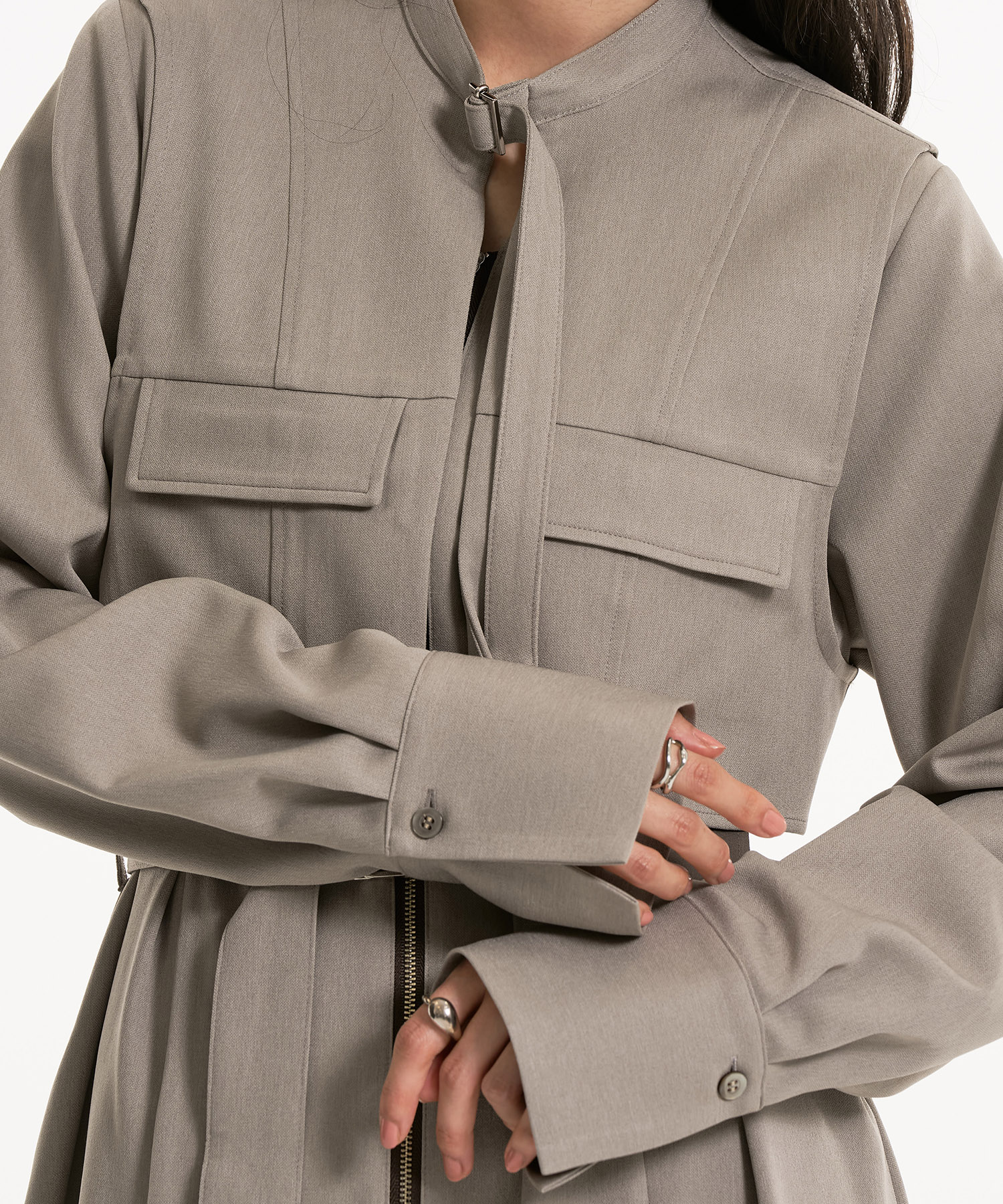 ポケットベストSETジッパーワンピース