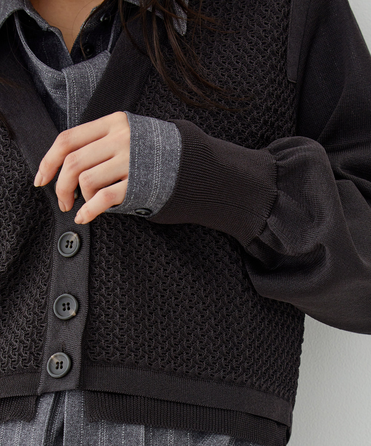 レースパターンカーディガン