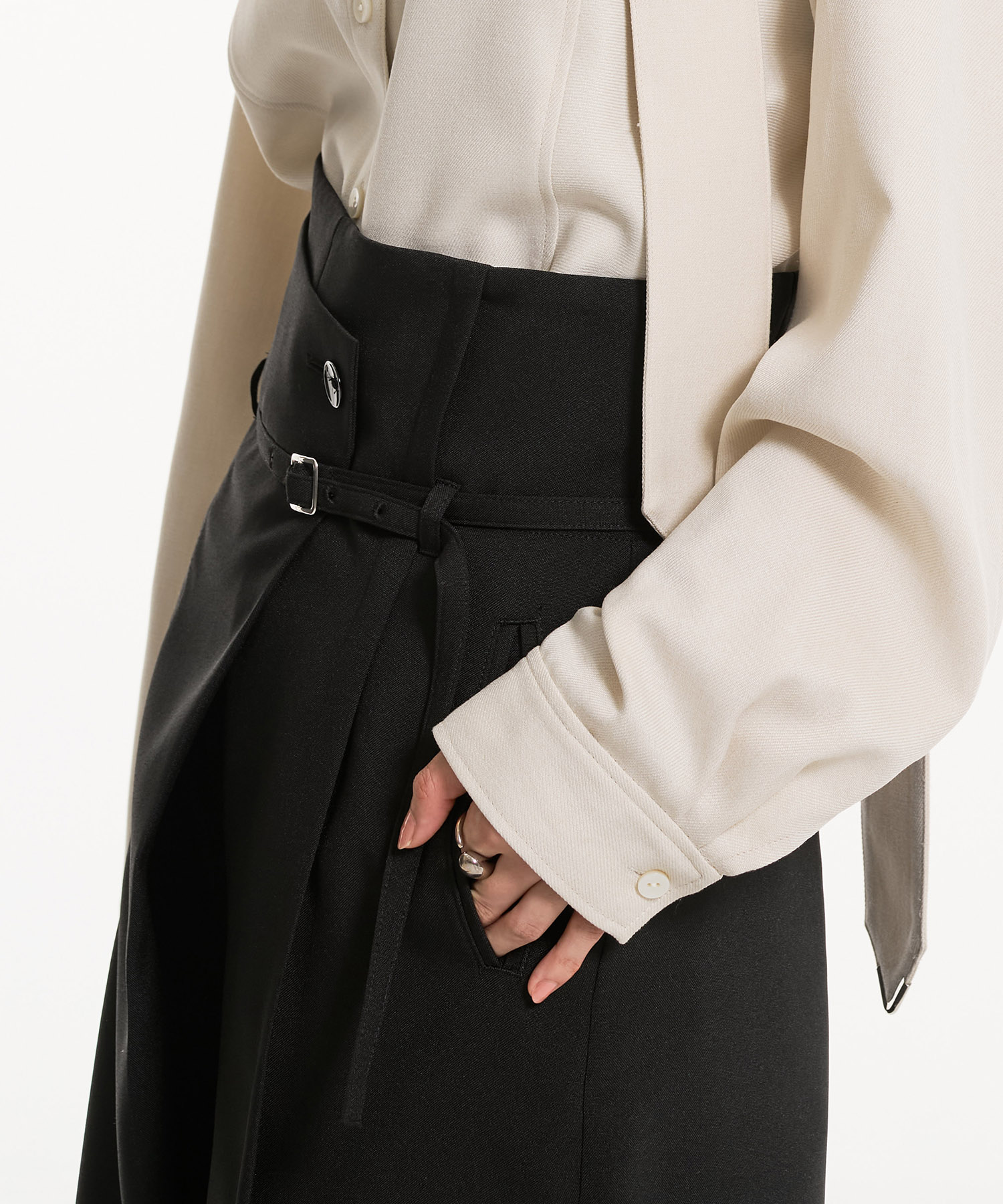 HAKAMAベルトワイドパンツ