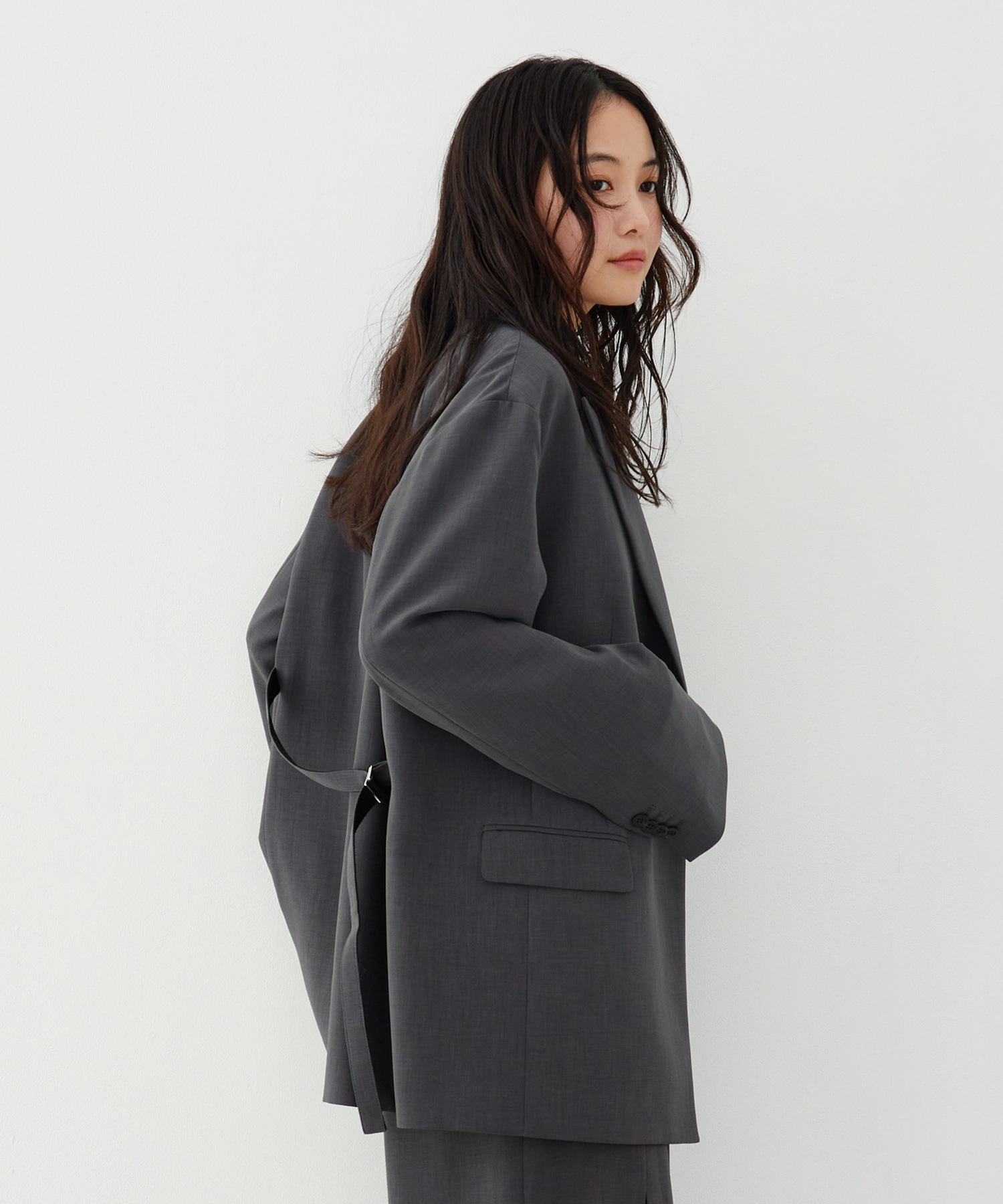 【セットアップ対応】アシメストリングテーラードジャケット