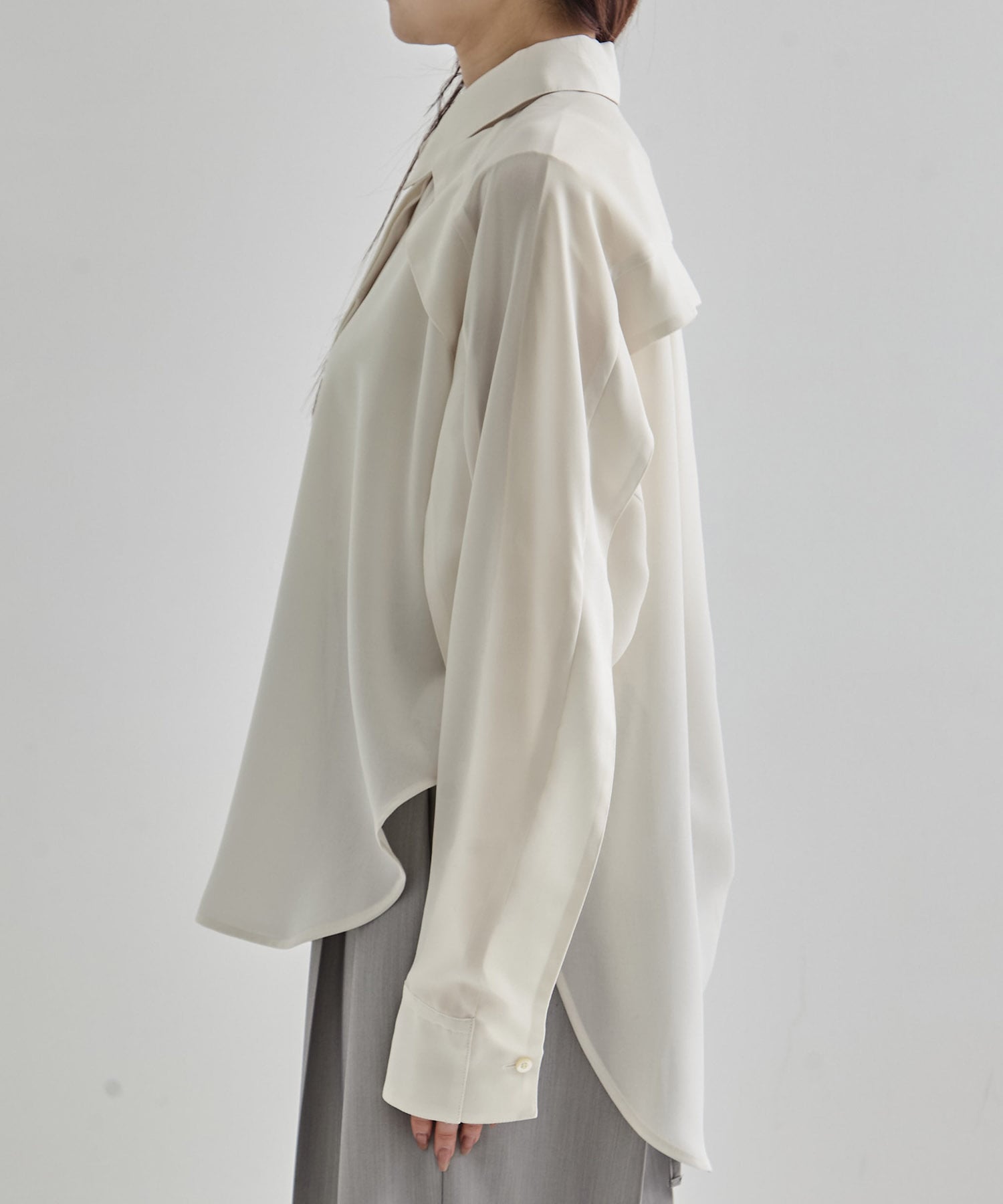 Cape Detail Sheer Over Shirt