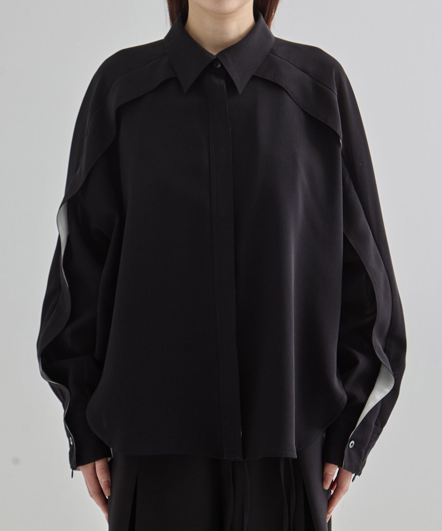 Cape Detail Sheer Over Shirt