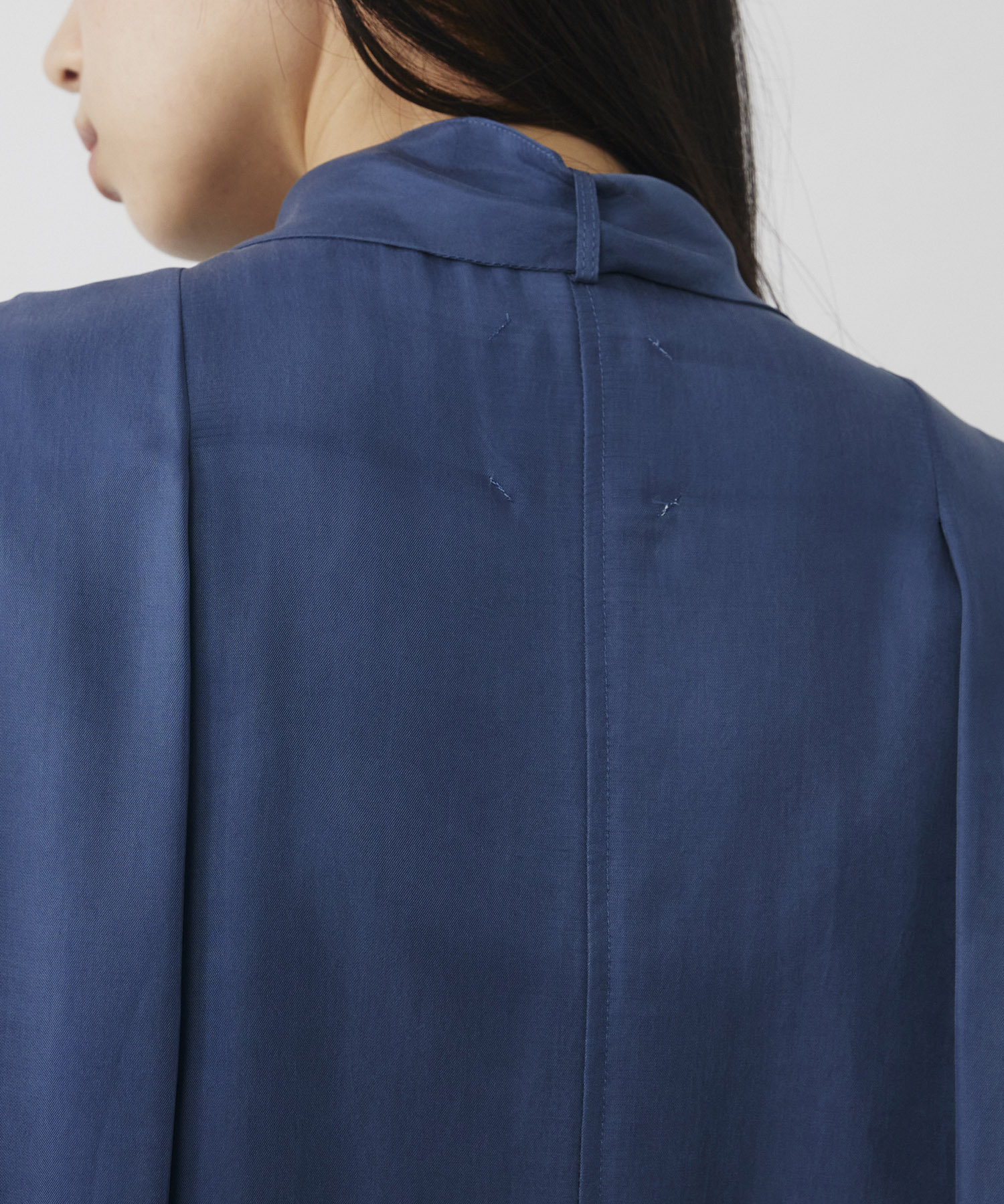 キュプラタックハーフスリーブブラウス