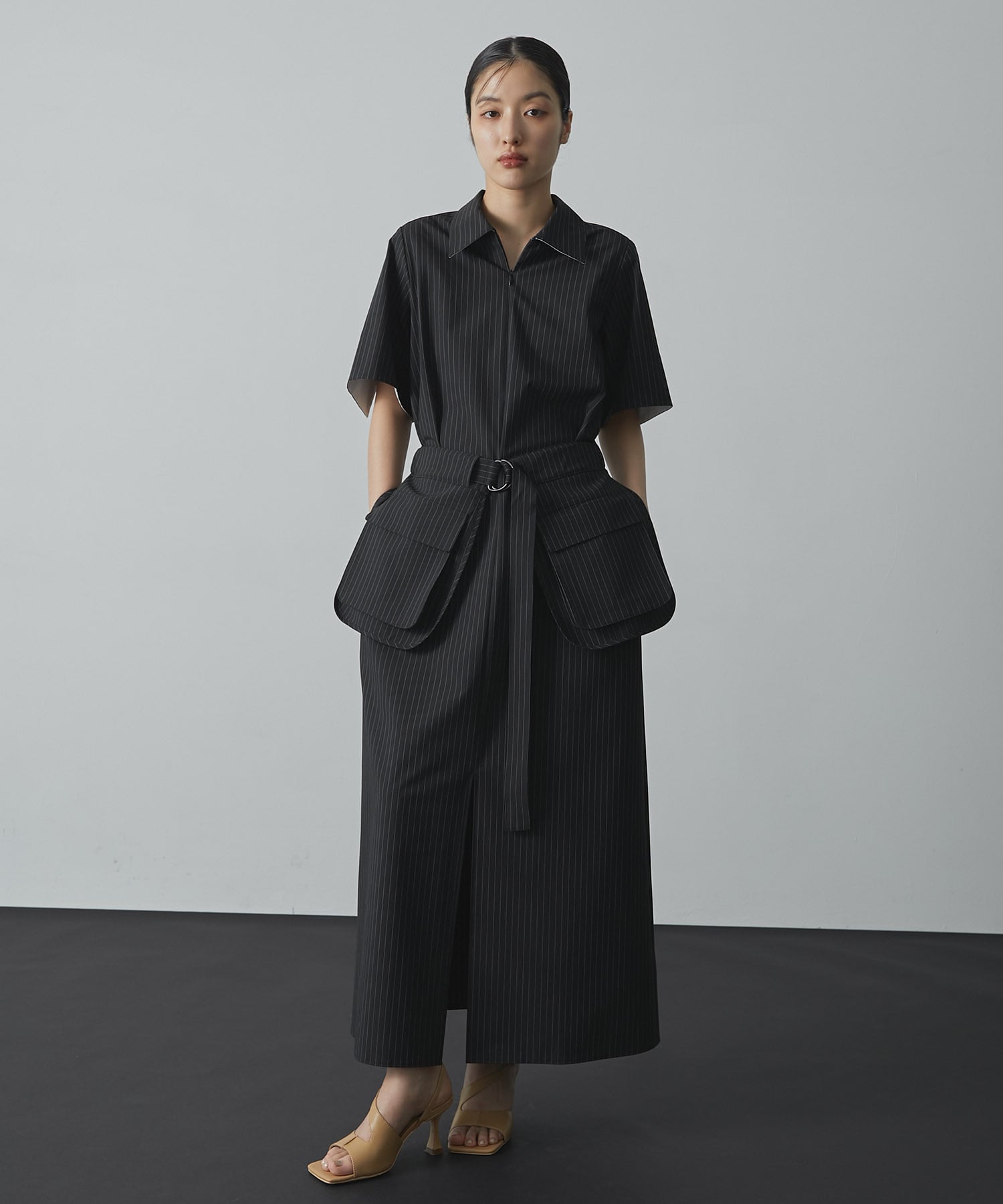 Cargo Belted Shirt Dress