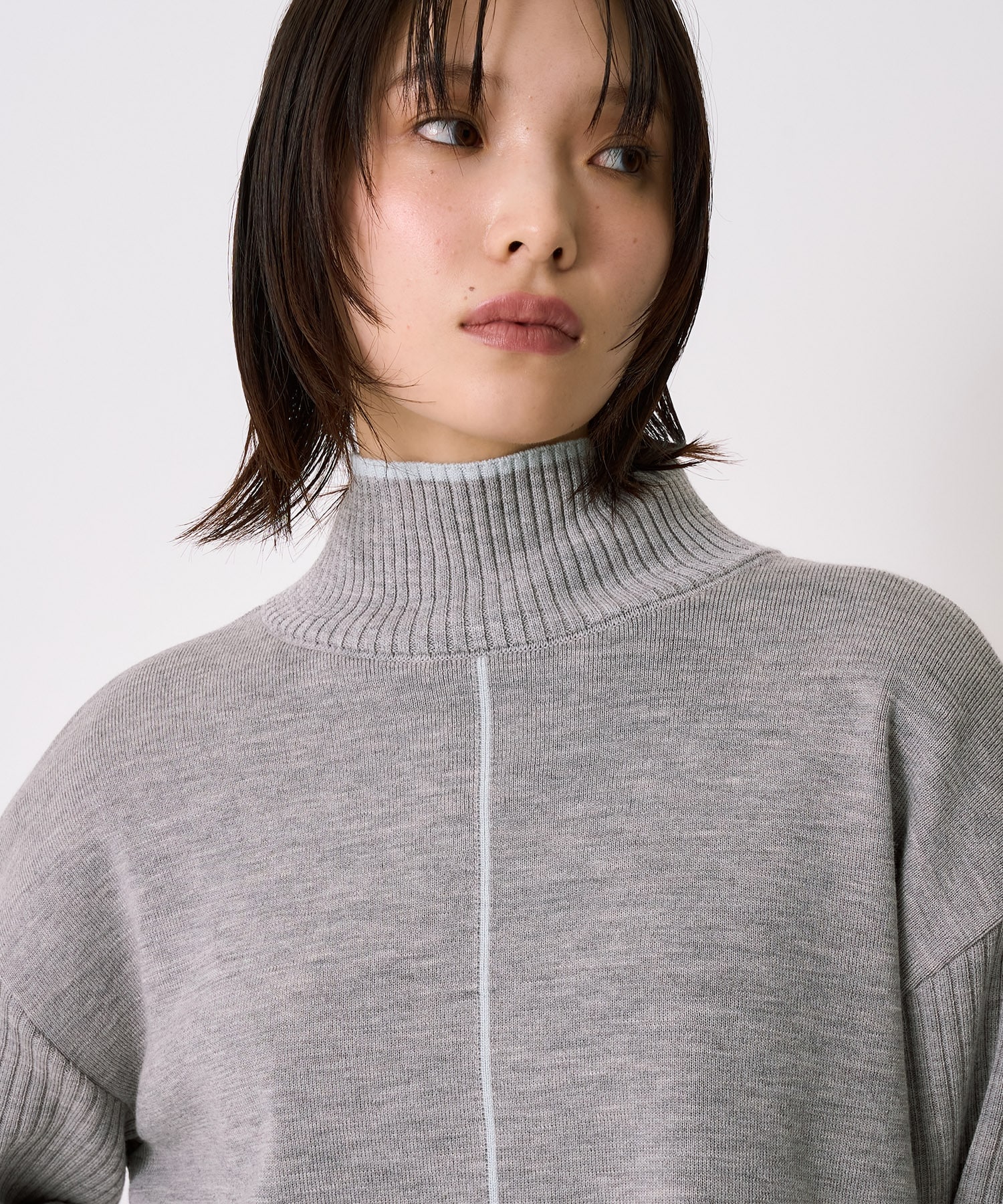 Wool100-ウォッシャブルタートルネックニット