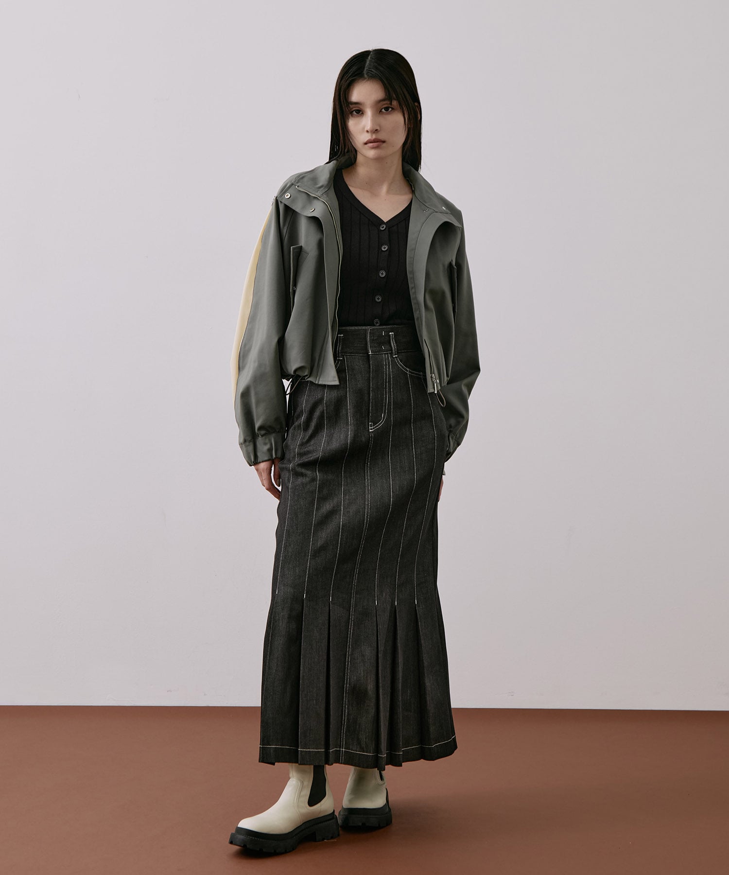 〈残りわずか〉ジップアップブルゾンジャケット