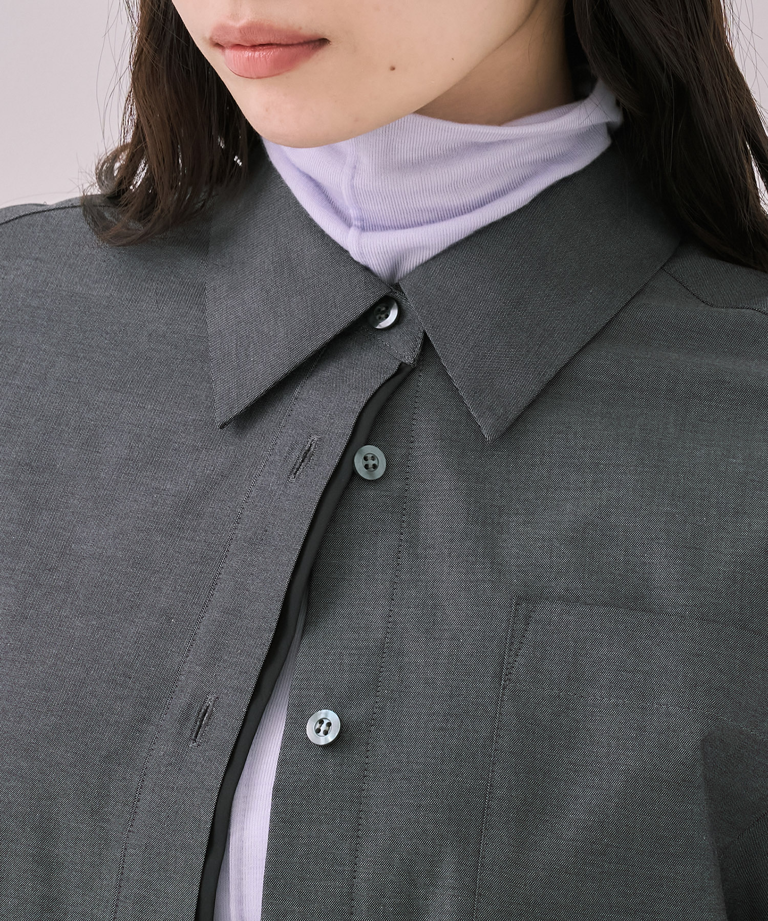 バイカラースリーブショートシャツ