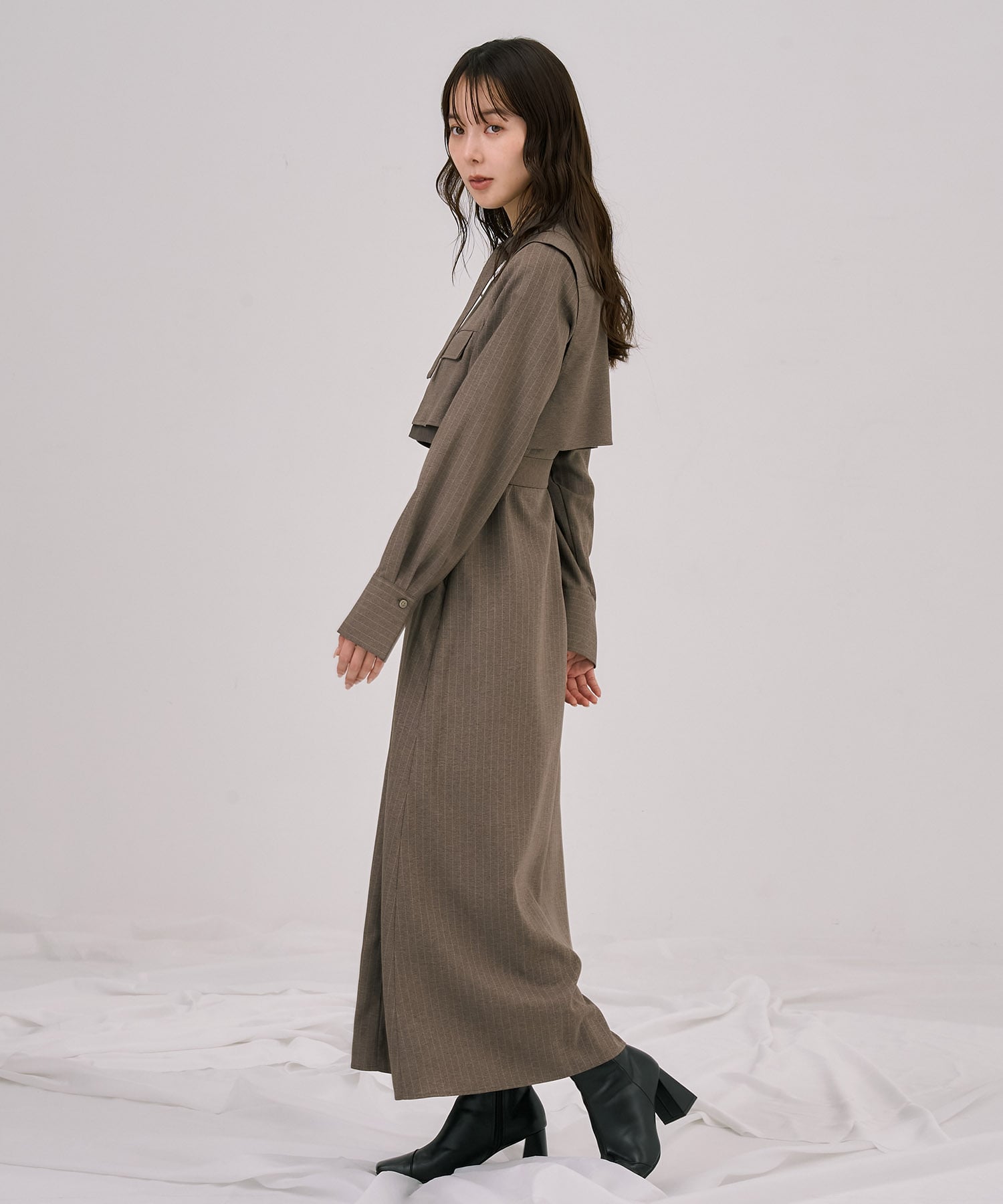 ポケットベストSETジッパーワンピース