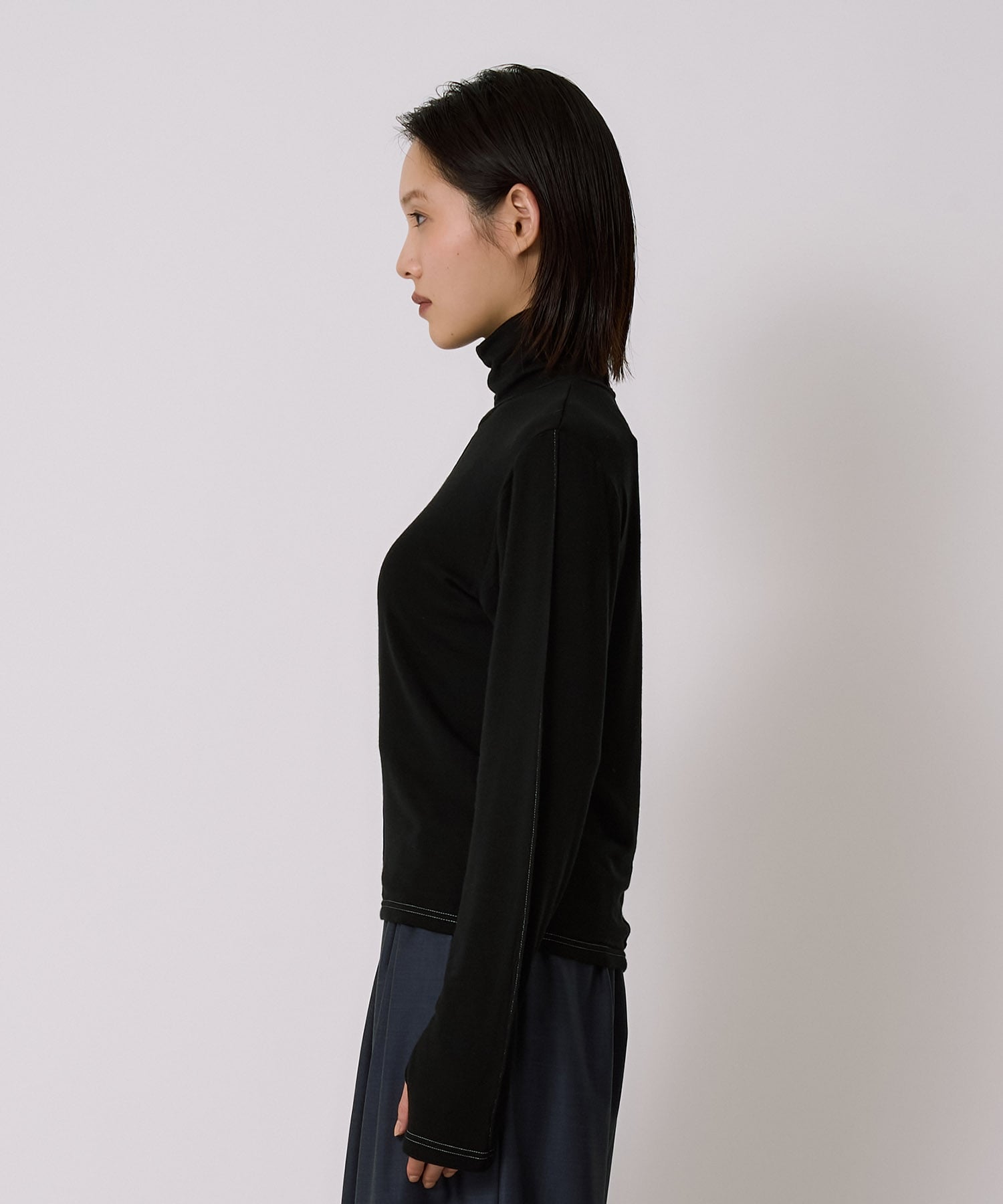 Cashmere Silk Turtle Neck Jersey
