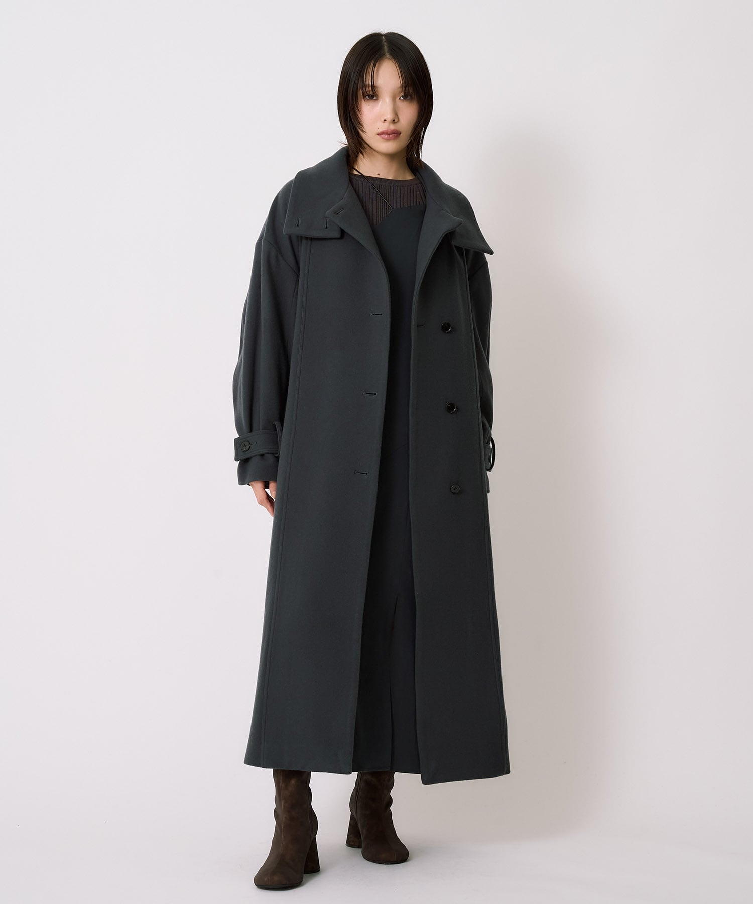 【WEB先行発売】スタンドカラーロングコート