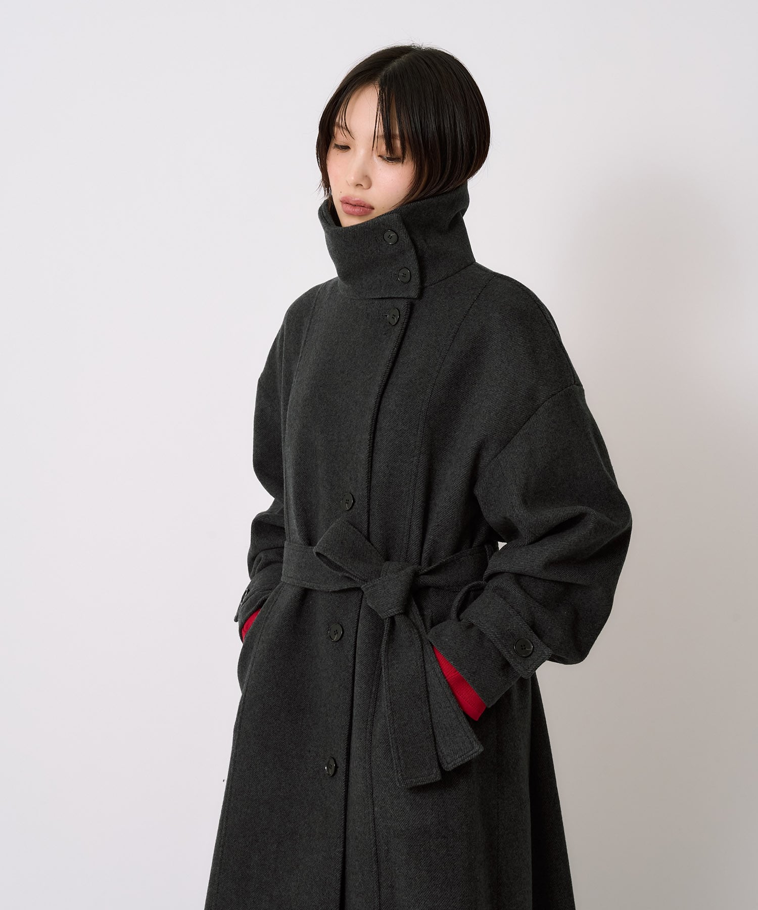 【WEB先行発売】スタンドカラーロングコート