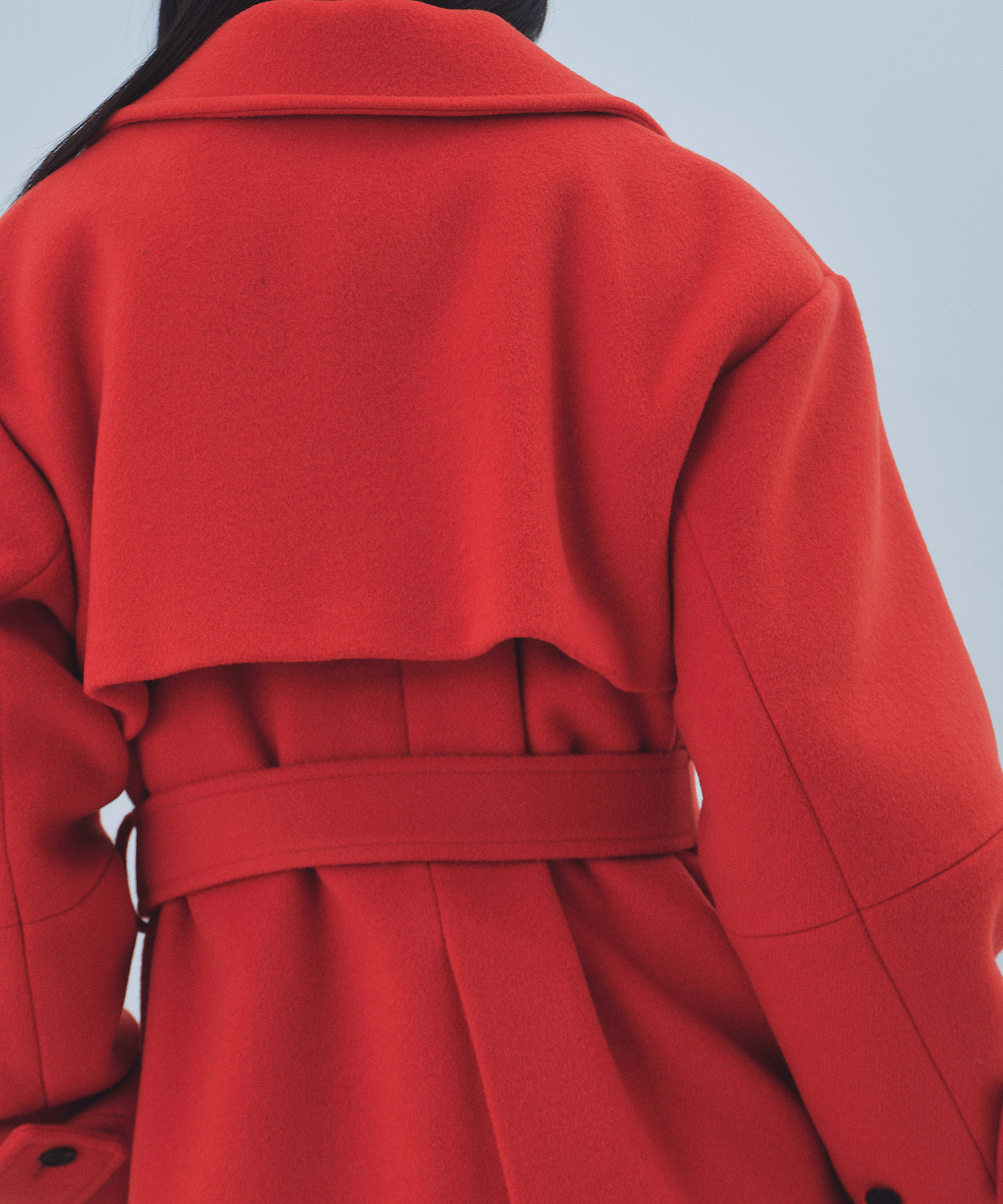 SUPER140ラペルショートコート