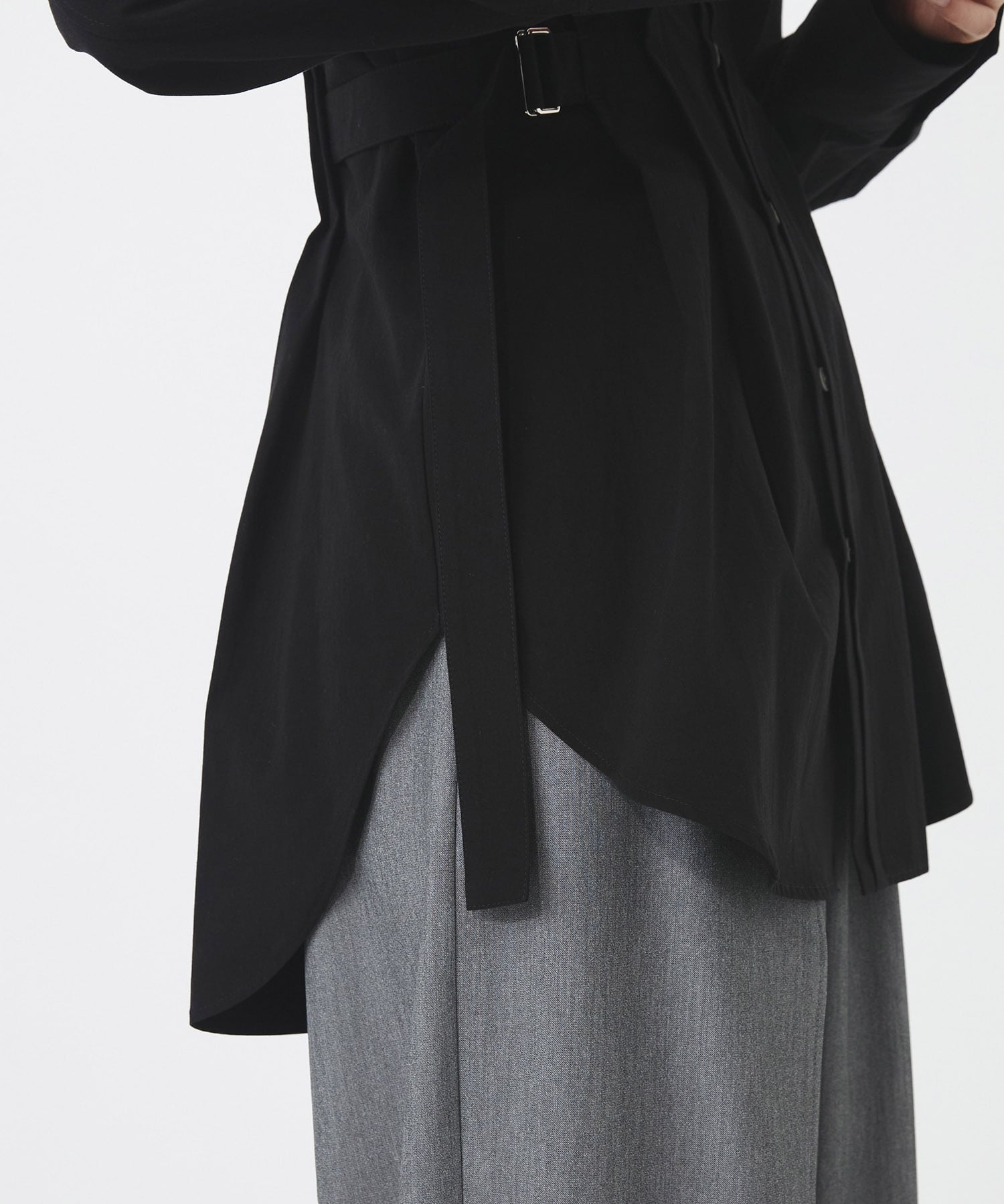 タックゴムシェイプベルトシャツ