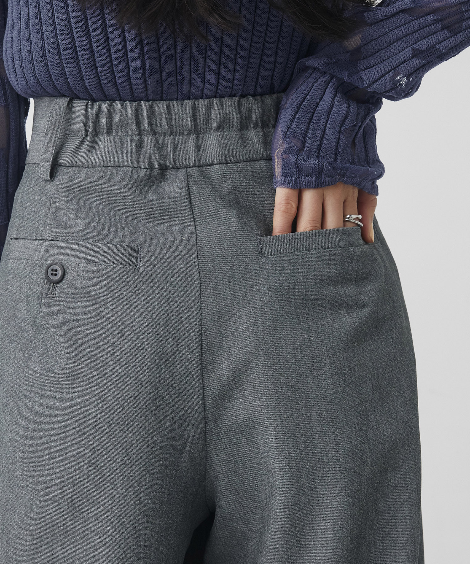 アシメタックホックワイドパンツ