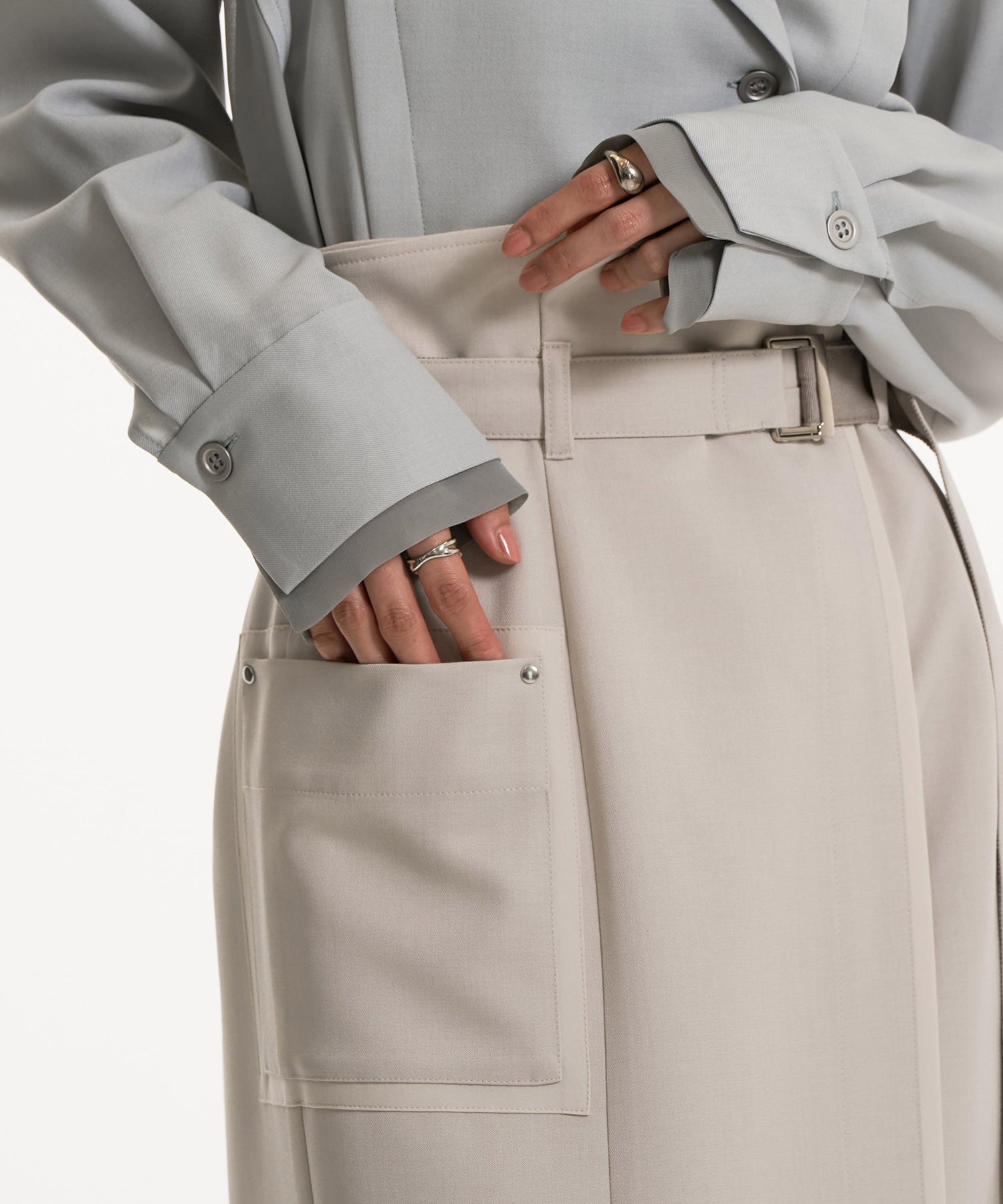 バイカラーアシメタイトスカート