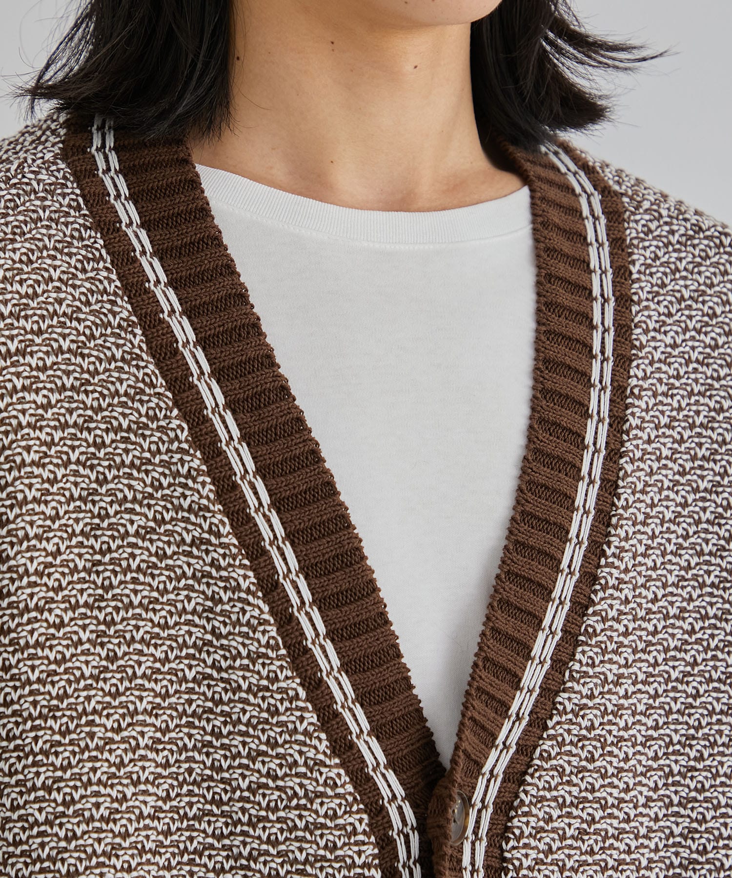 〈残りわずか〉5GGミックスカラーステッチカーディガン