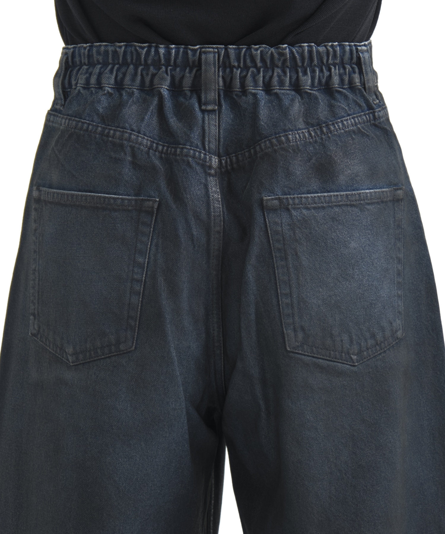 コーティングデニムバレルパンツ