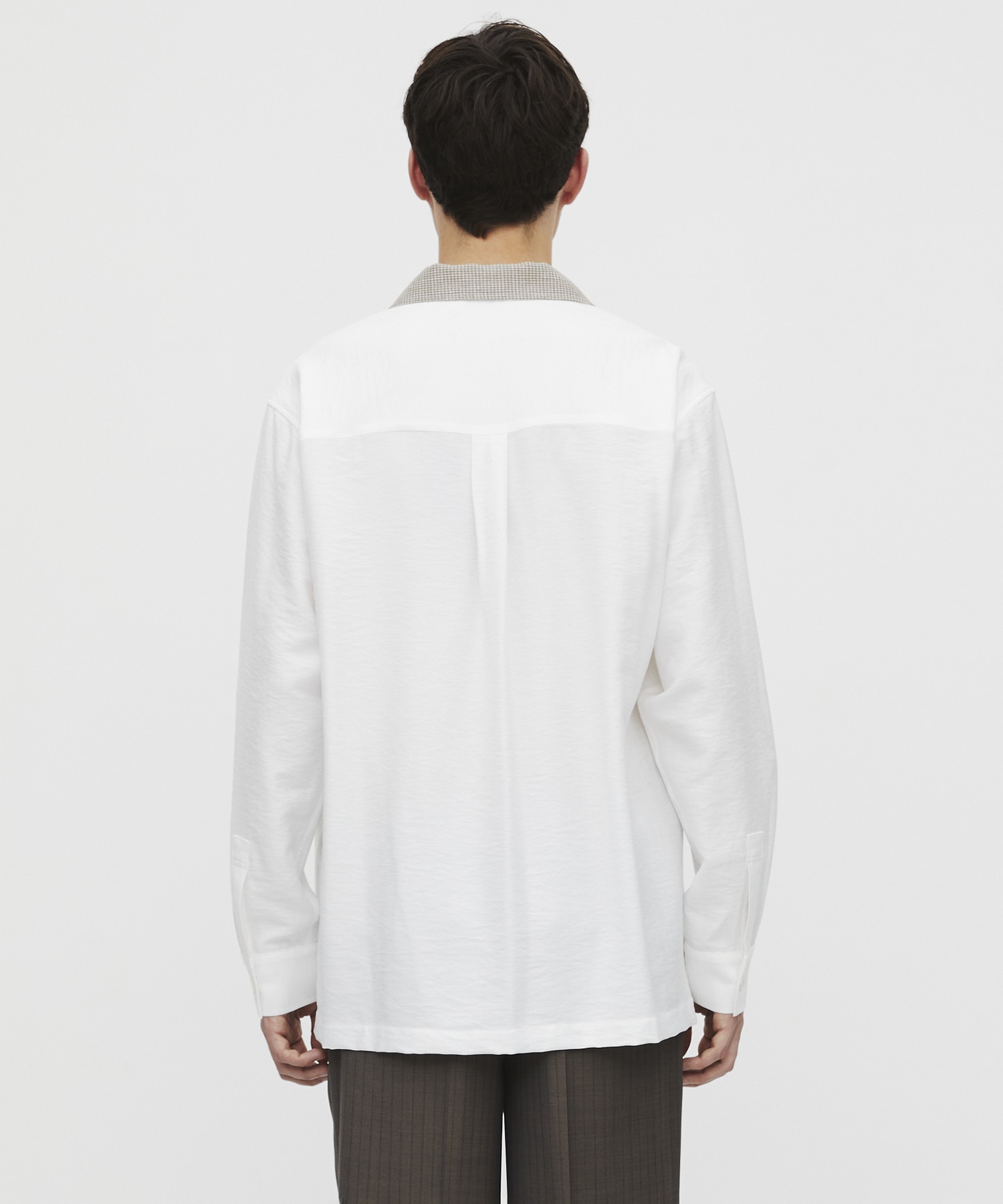 〈再入荷なし〉TWEED COLLER ロングスリーブシャツ