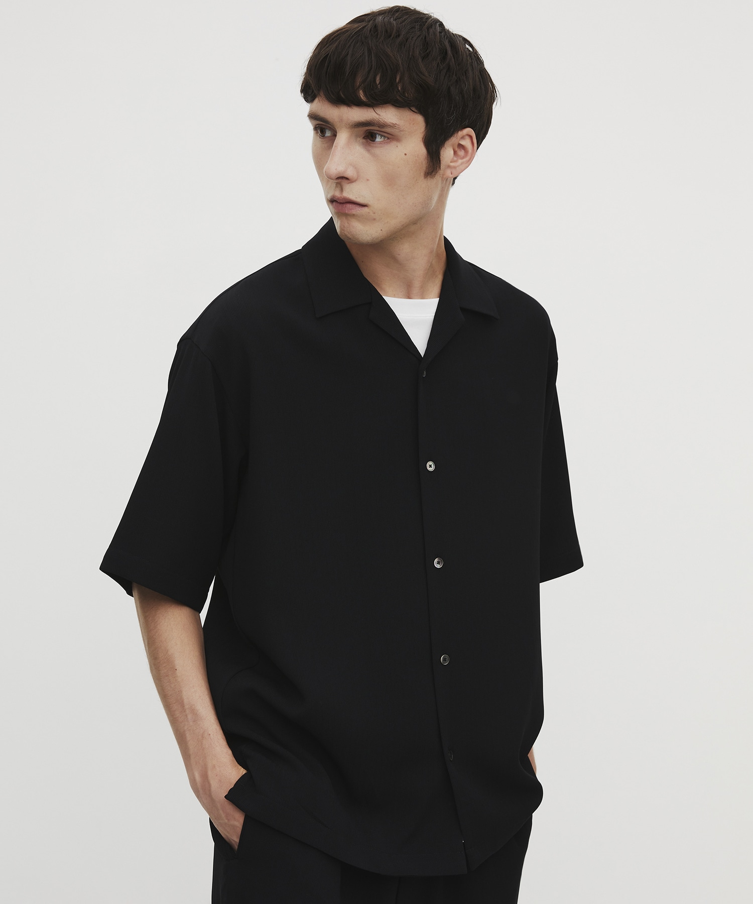 COLD DRY PLEATS オープンカラーシャツ