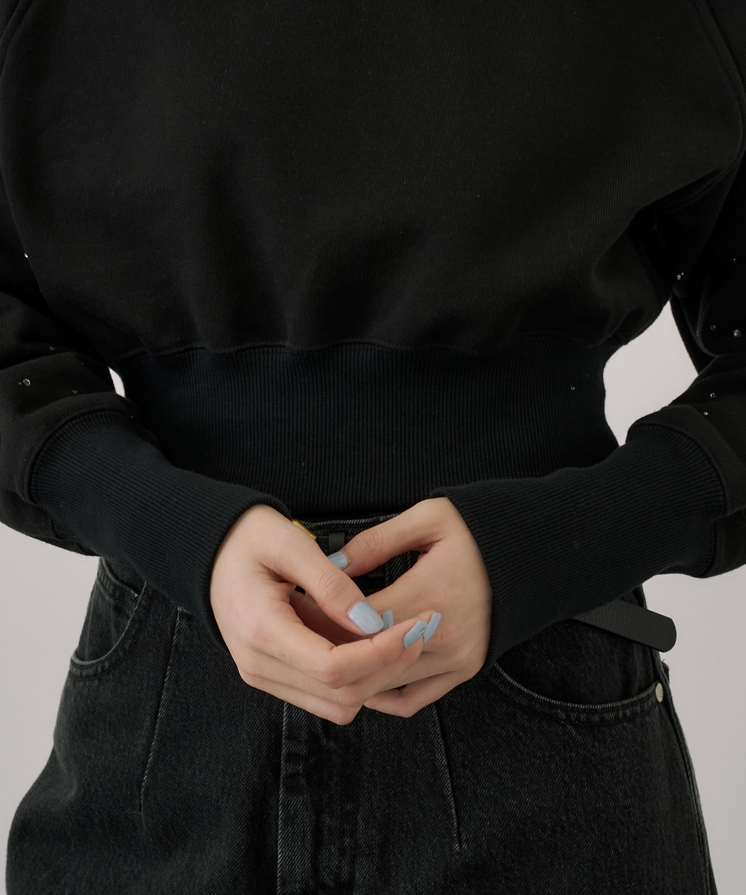 ラインストーンショートプルオーバー