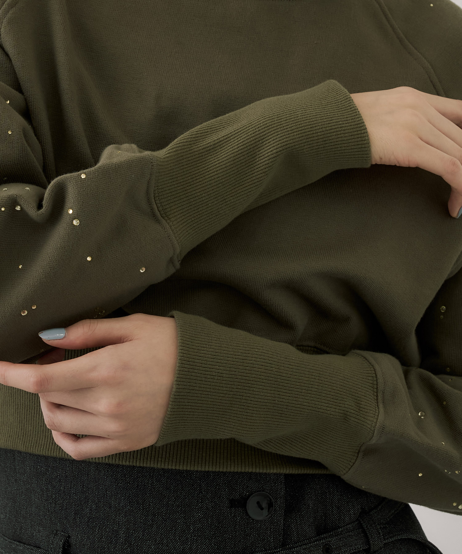 ラインストーンショートプルオーバー