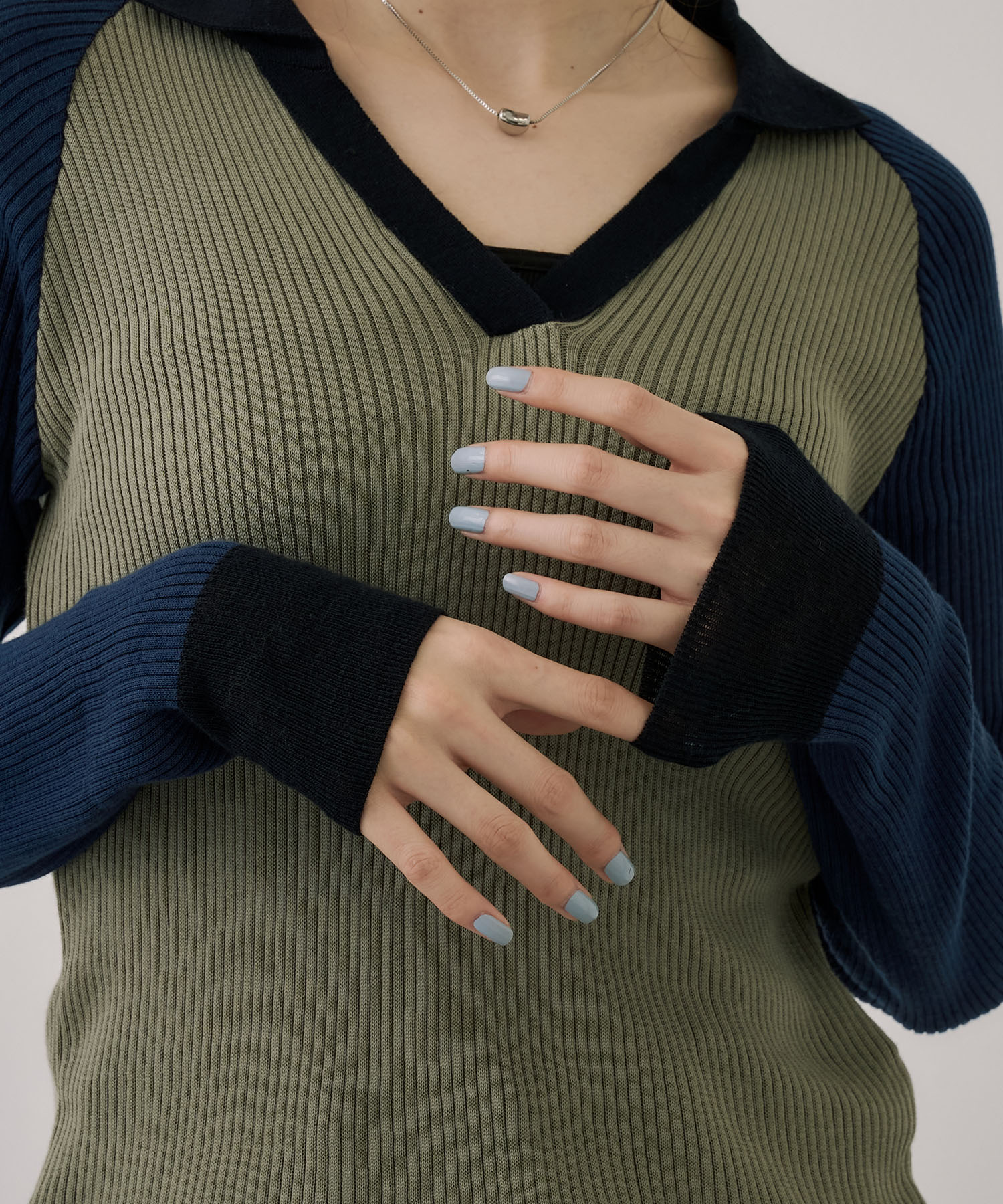 キュプラコットンニットポロ