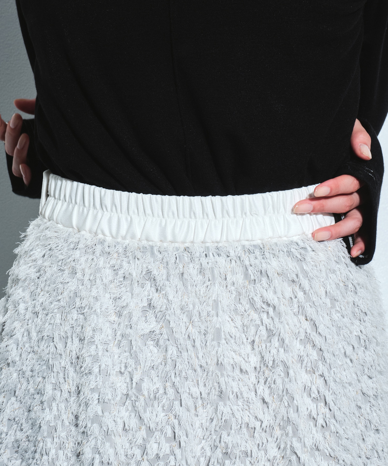 ファブリックレイヤードマキシスカート