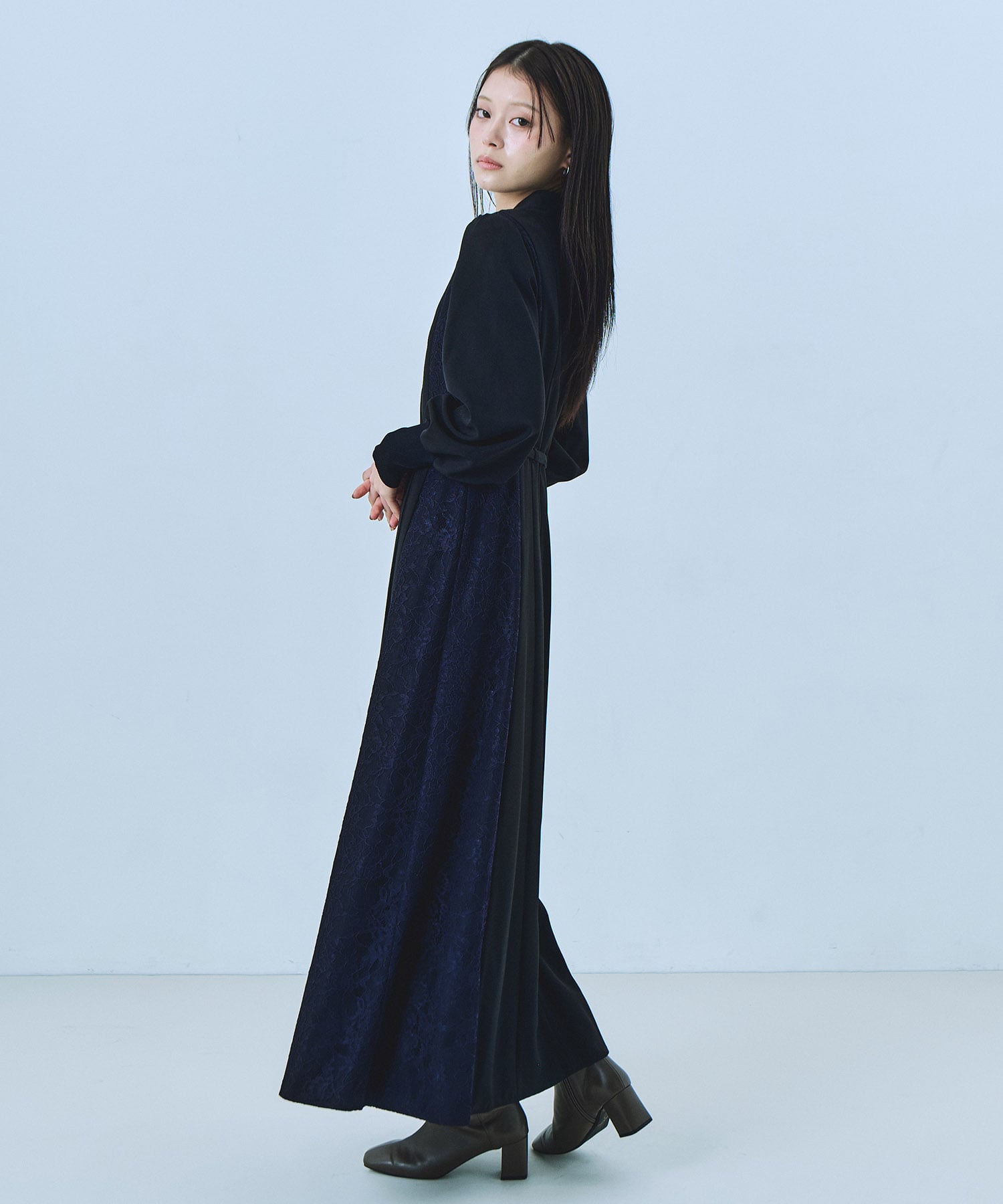 レースドッキングカシュクールワンピース