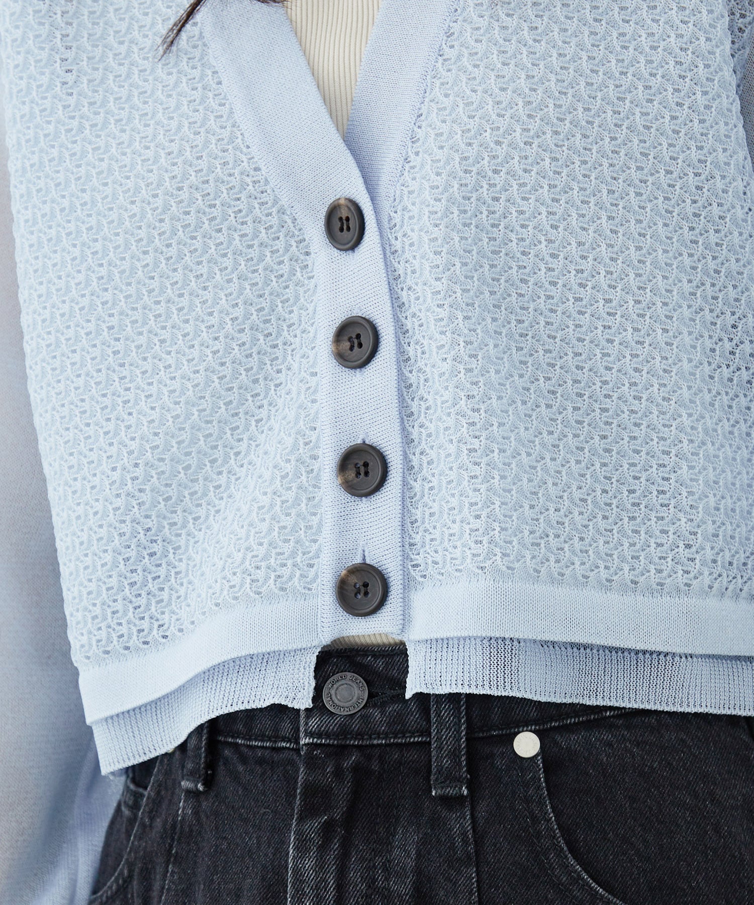 レースパターンカーディガン