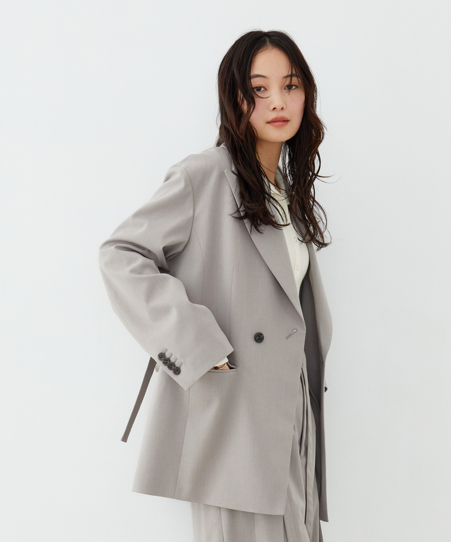 【セットアップ対応】アシメストリングテーラードジャケット