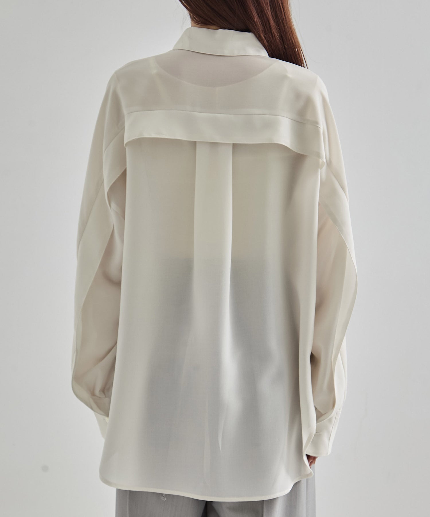Cape Detail Sheer Over Shirt