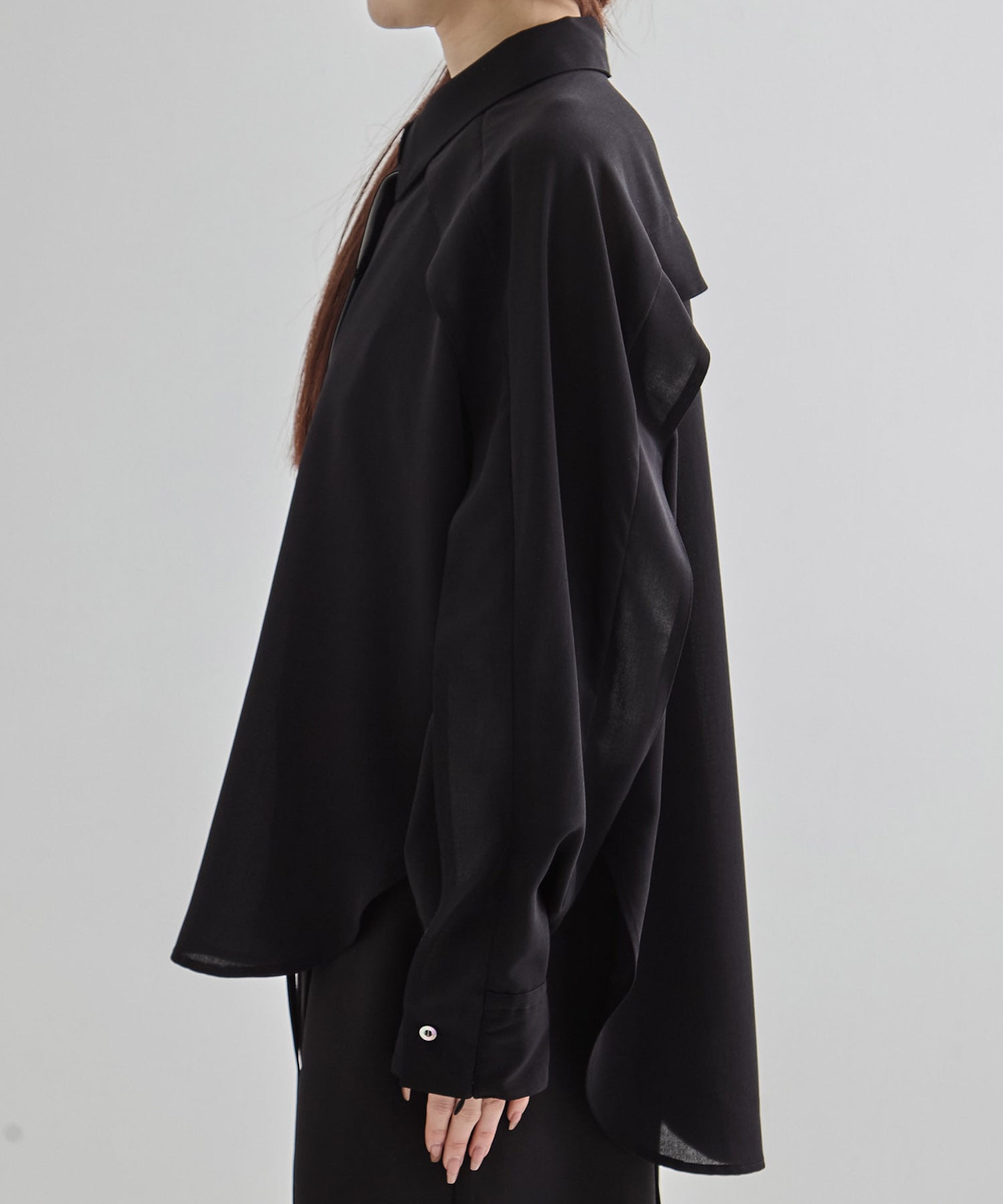 Cape Detail Sheer Over Shirt
