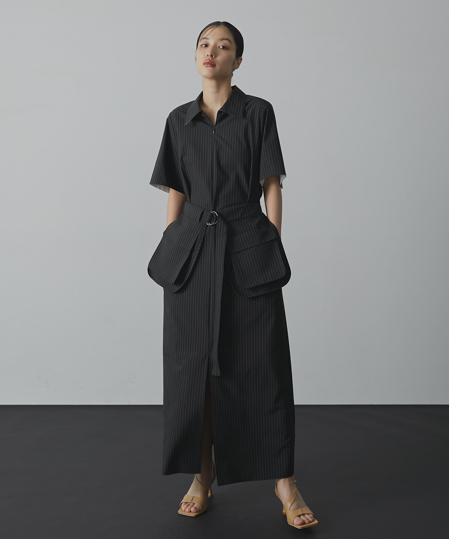 Cargo Belted Shirt Dress
