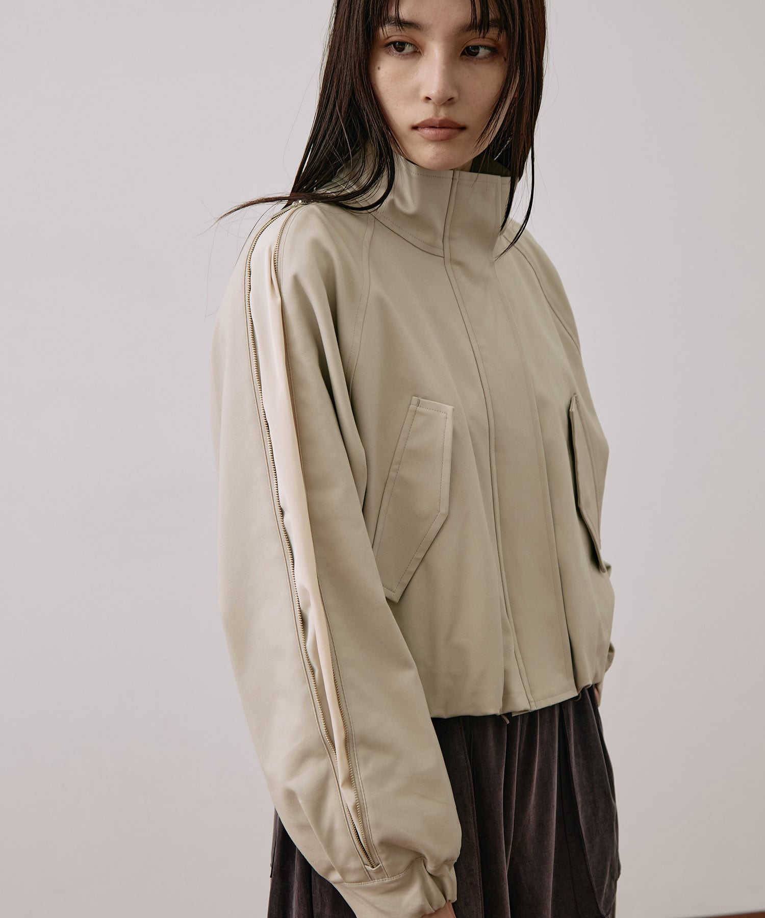〈残りわずか〉ジップアップブルゾンジャケット