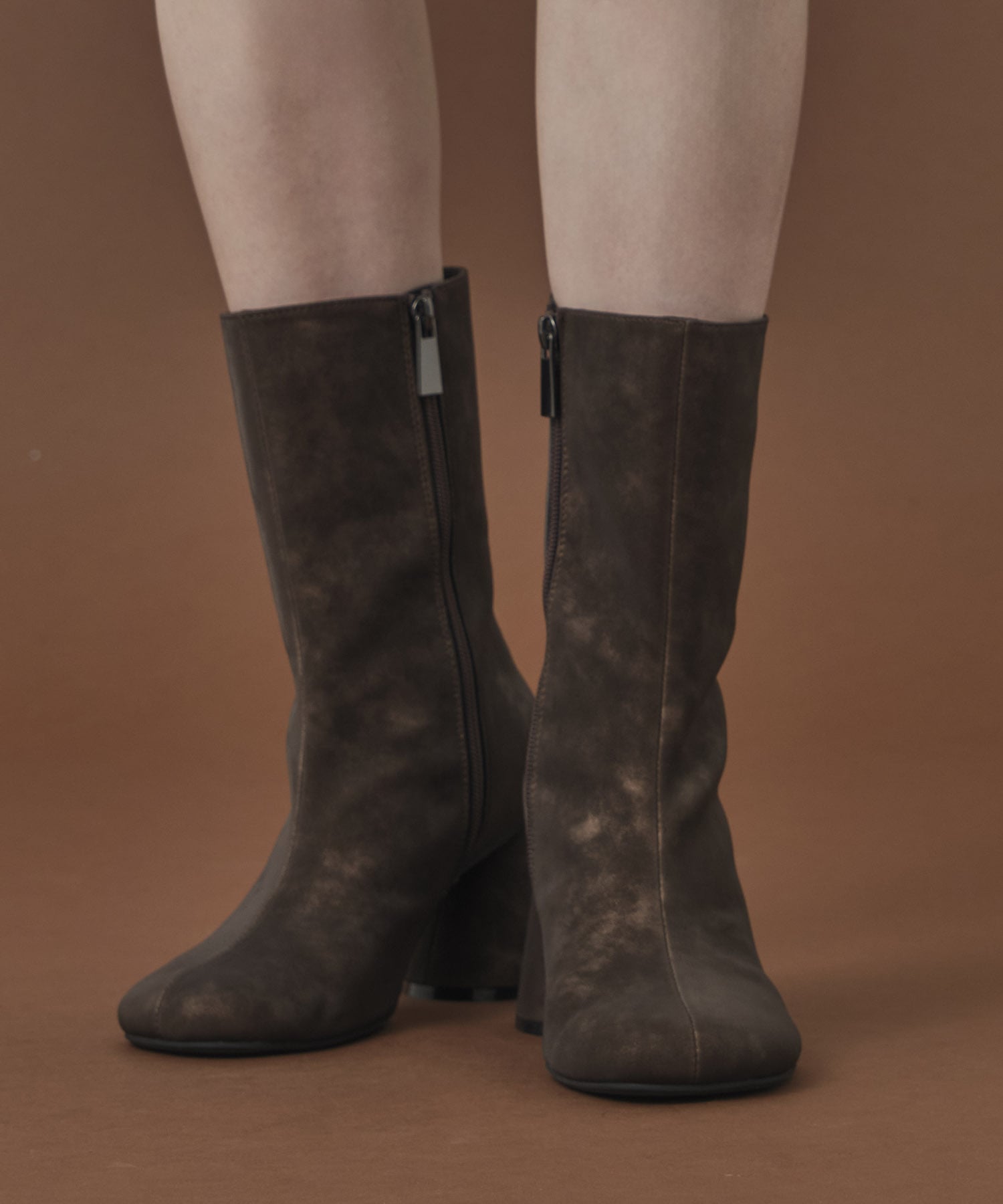 Cone Heel Round Boots