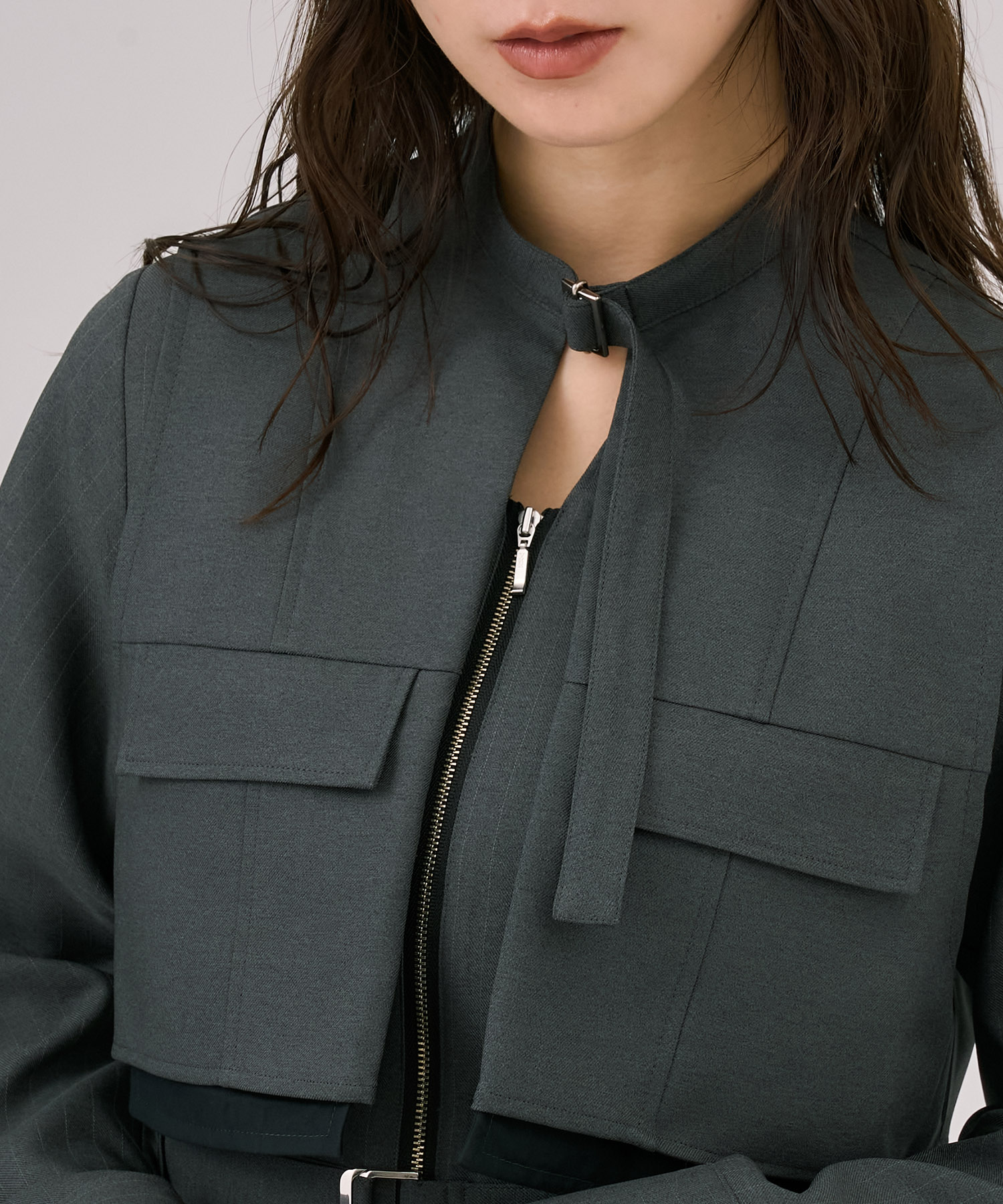 ポケットベストSETジッパーワンピース