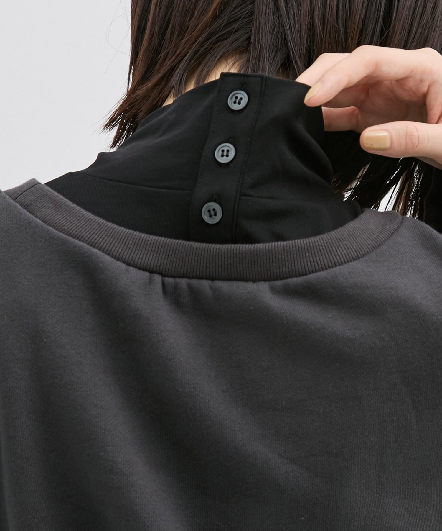 レイヤードスウェットプルオーバー