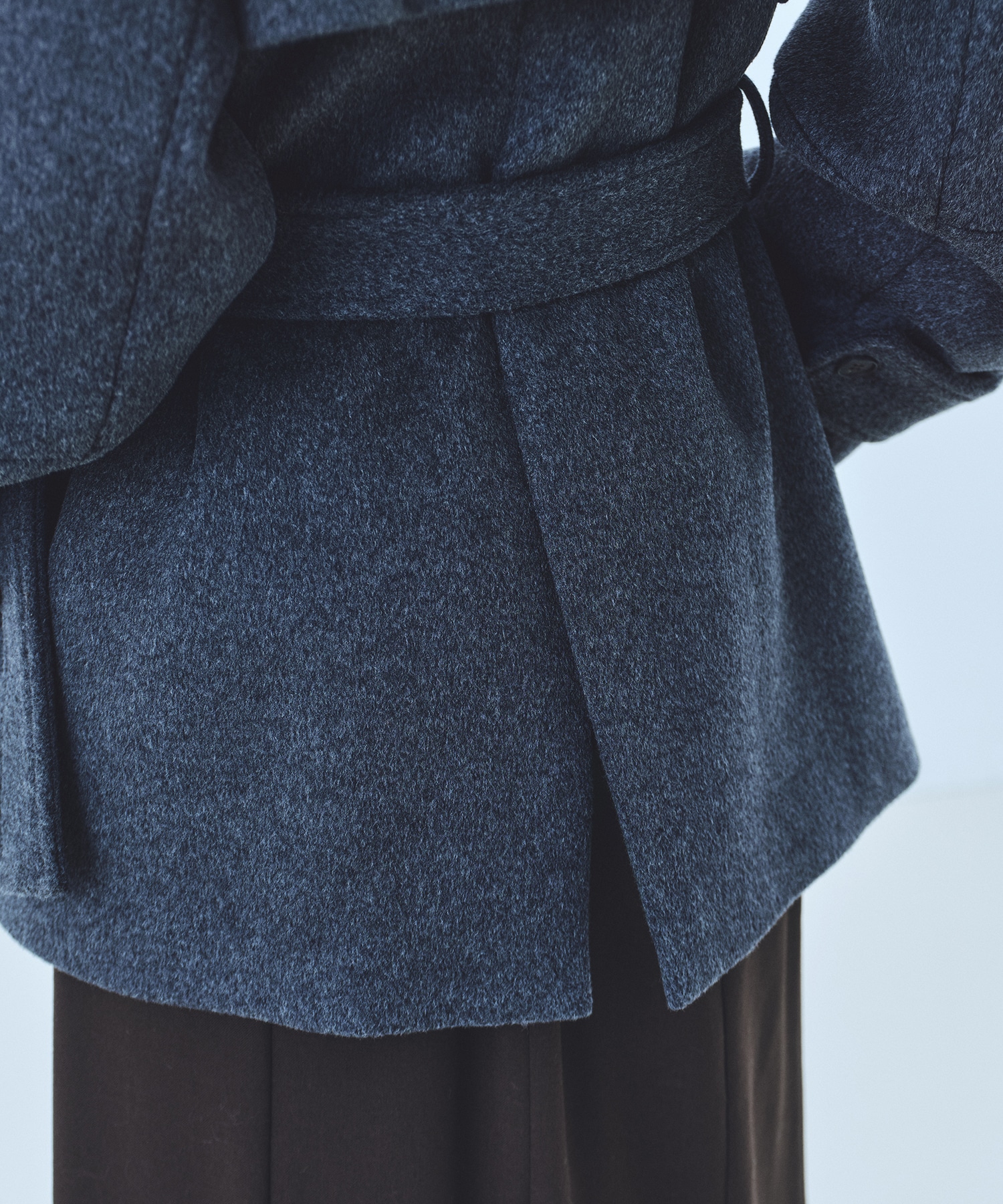 SUPER140ラペルショートコート