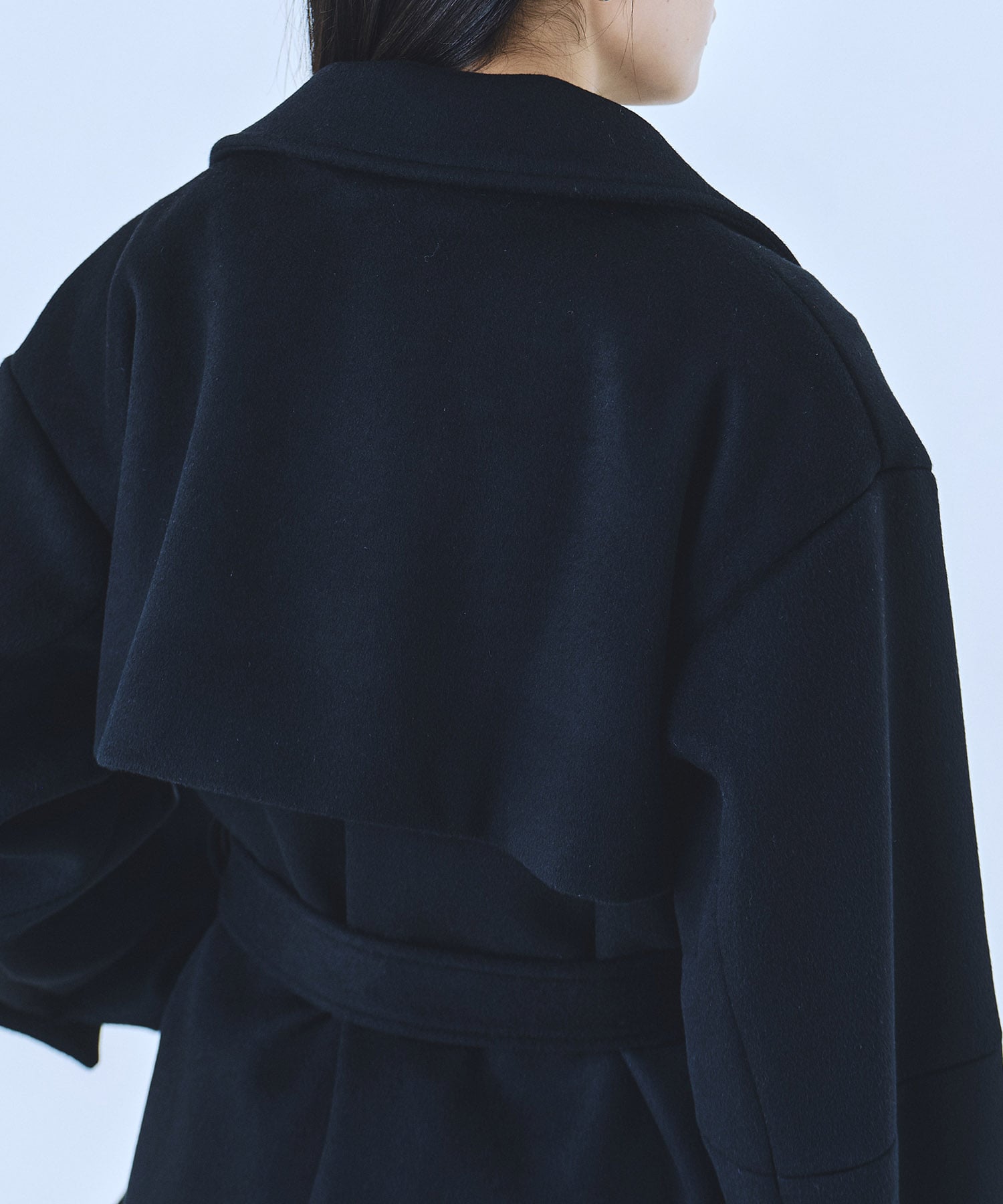 SUPER140ラペルショートコート