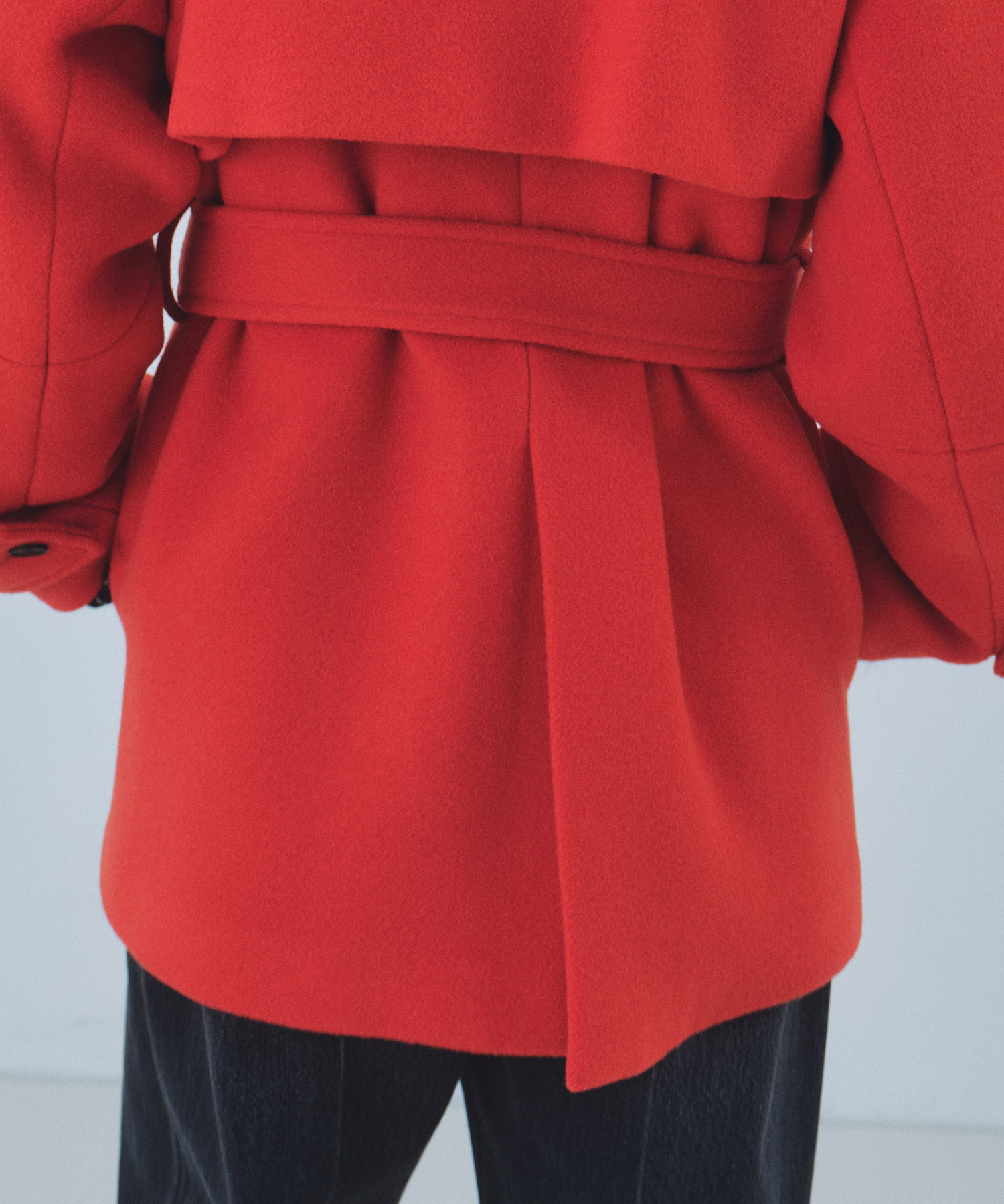 SUPER140ラペルショートコート