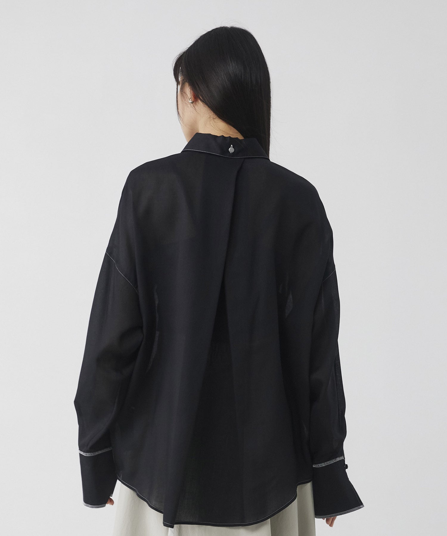 シアーデニムトリムシャツ