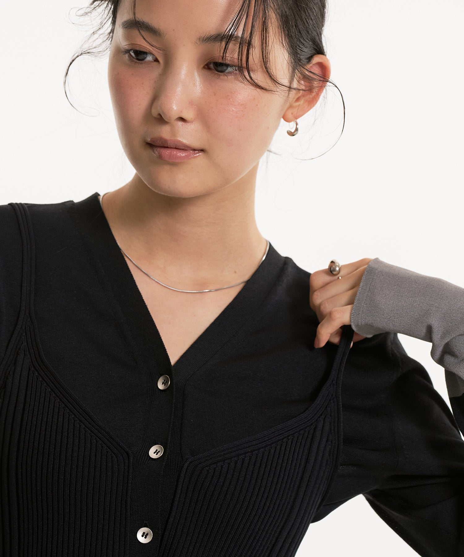 〈残りわずか〉レイヤードビスチェカーデプルオーバー