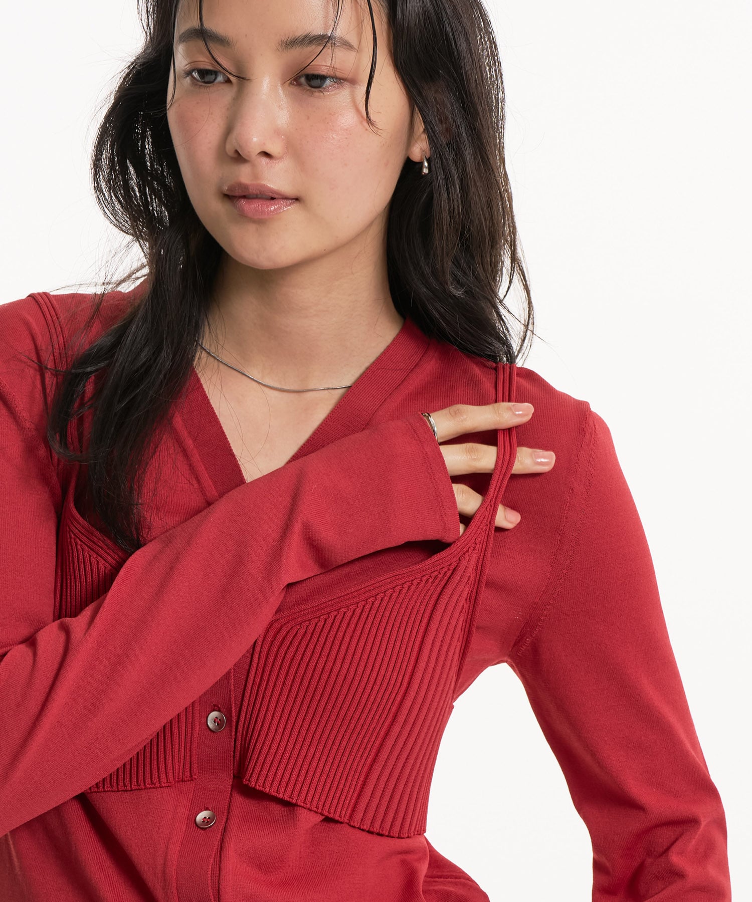 〈残りわずか〉レイヤードビスチェカーデプルオーバー